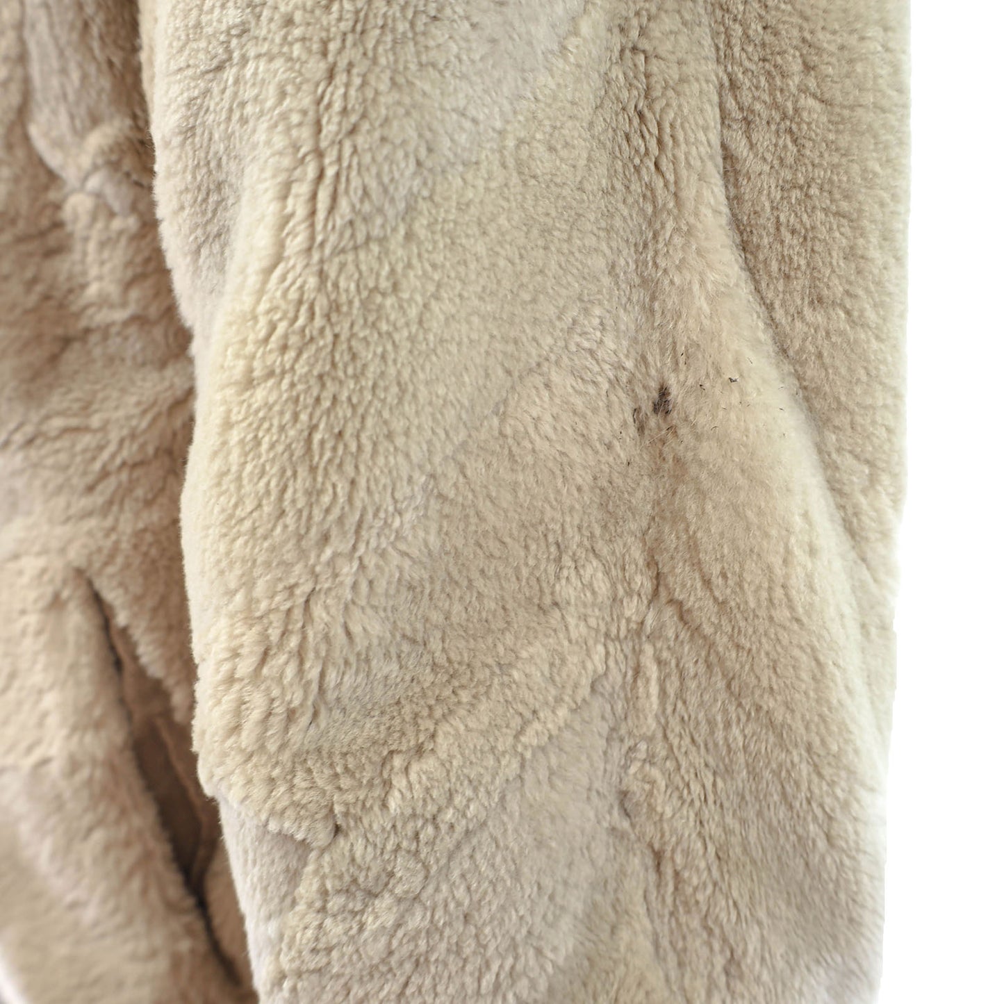 Beige Sheared Beaver Jacket Reversible to Leather- Size S