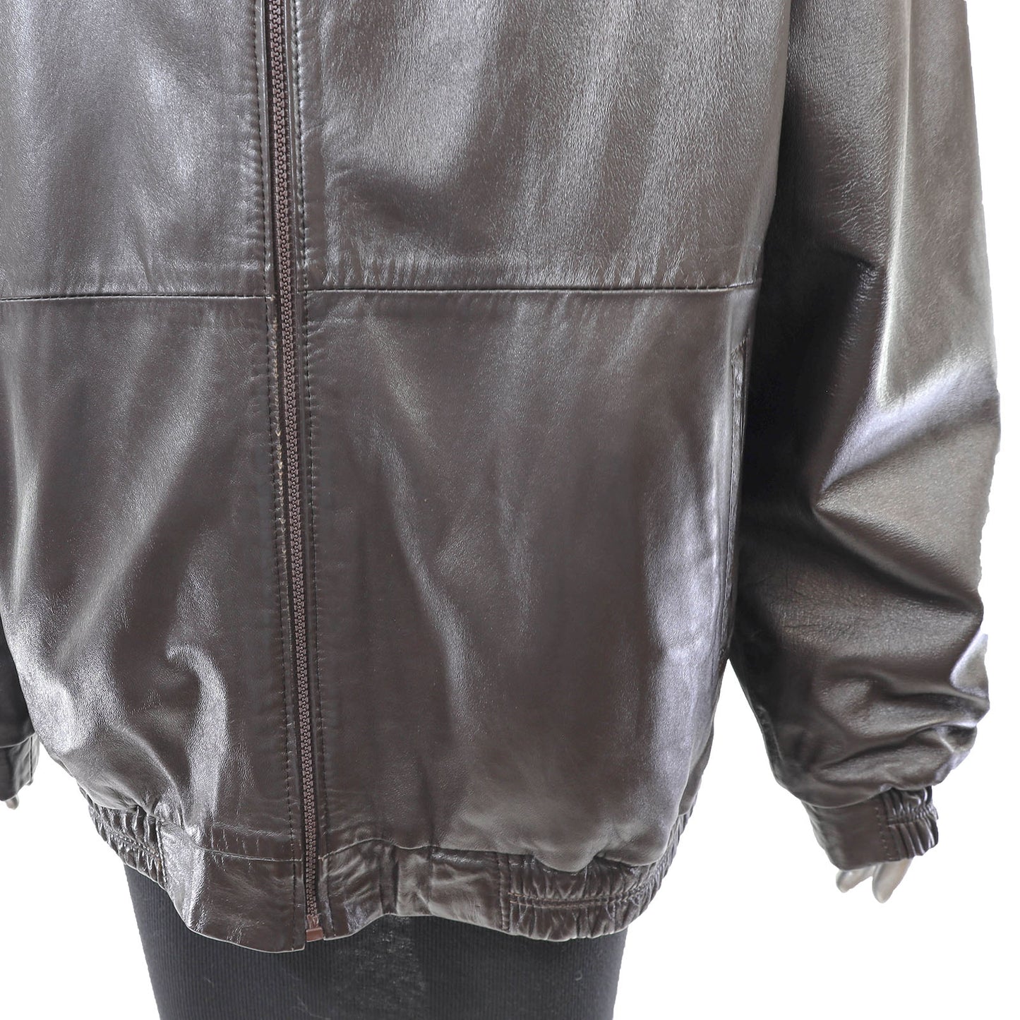 Dark Brown Mink Jacket Reversible to Leather- Size XL