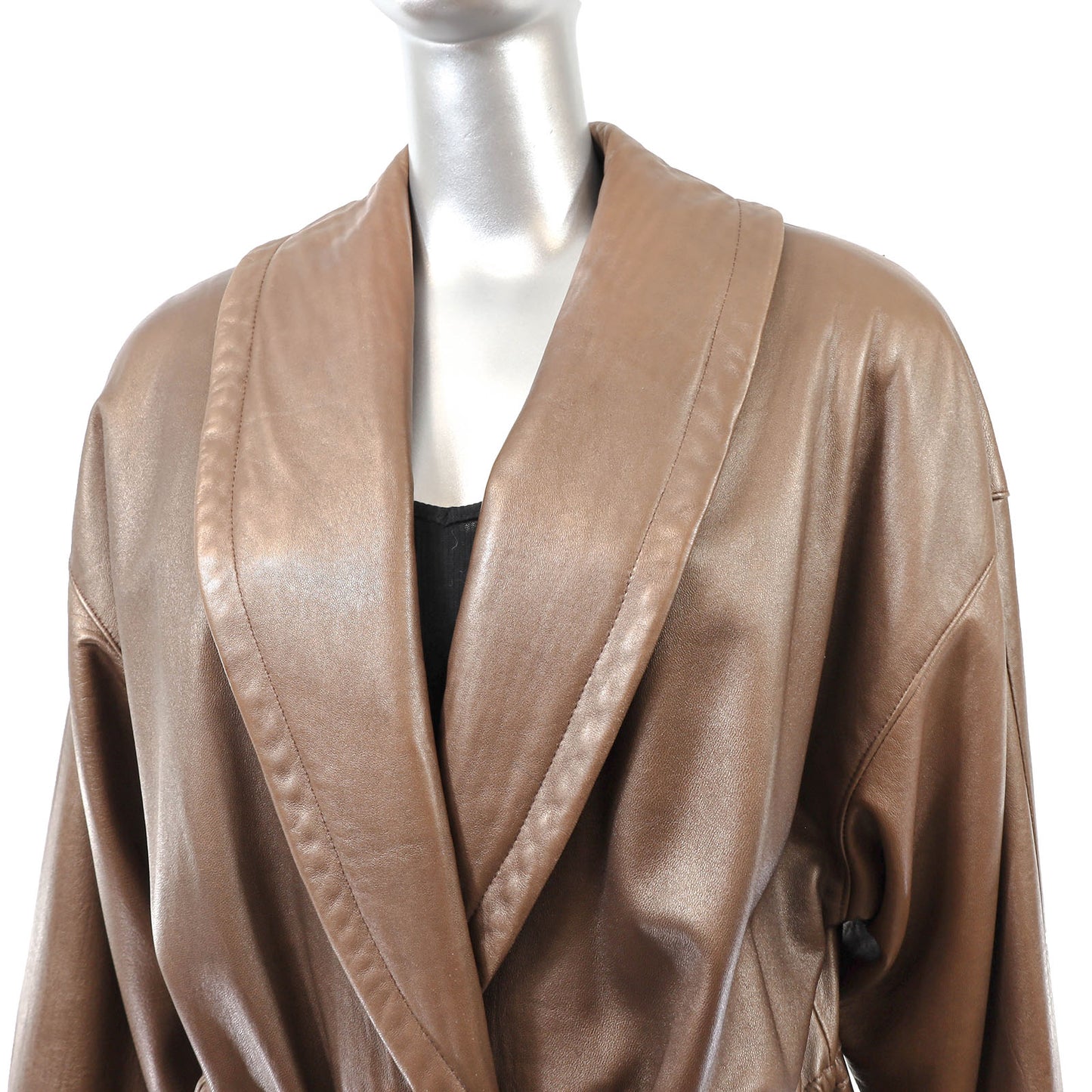 Brown Leather Jacket- Size L