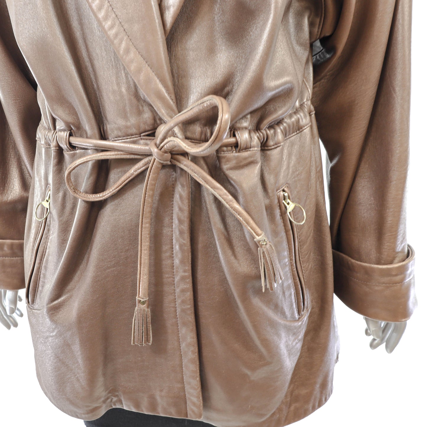 Brown Leather Jacket- Size L