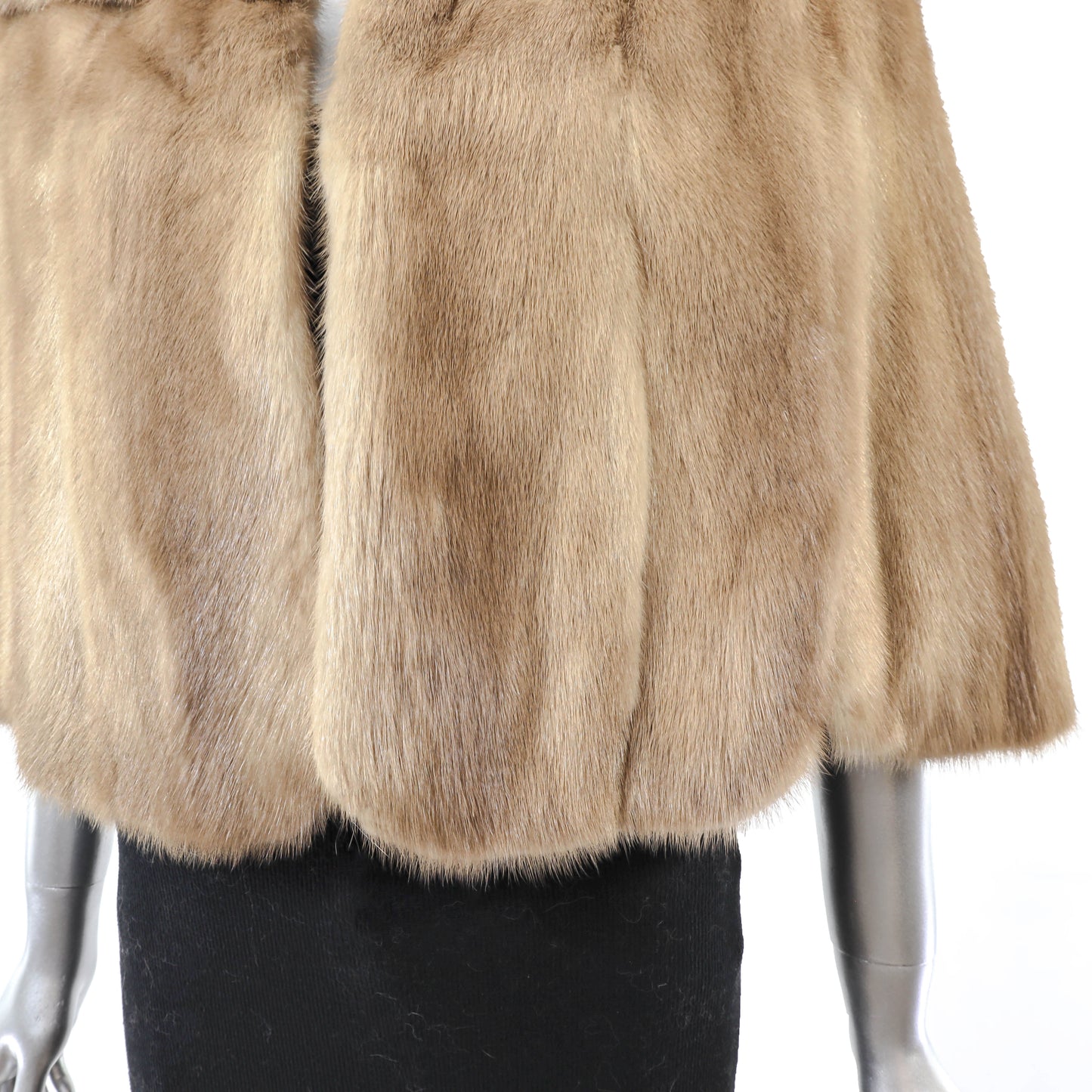 Light Brown Mink Cape with Matching Hat- Size Free