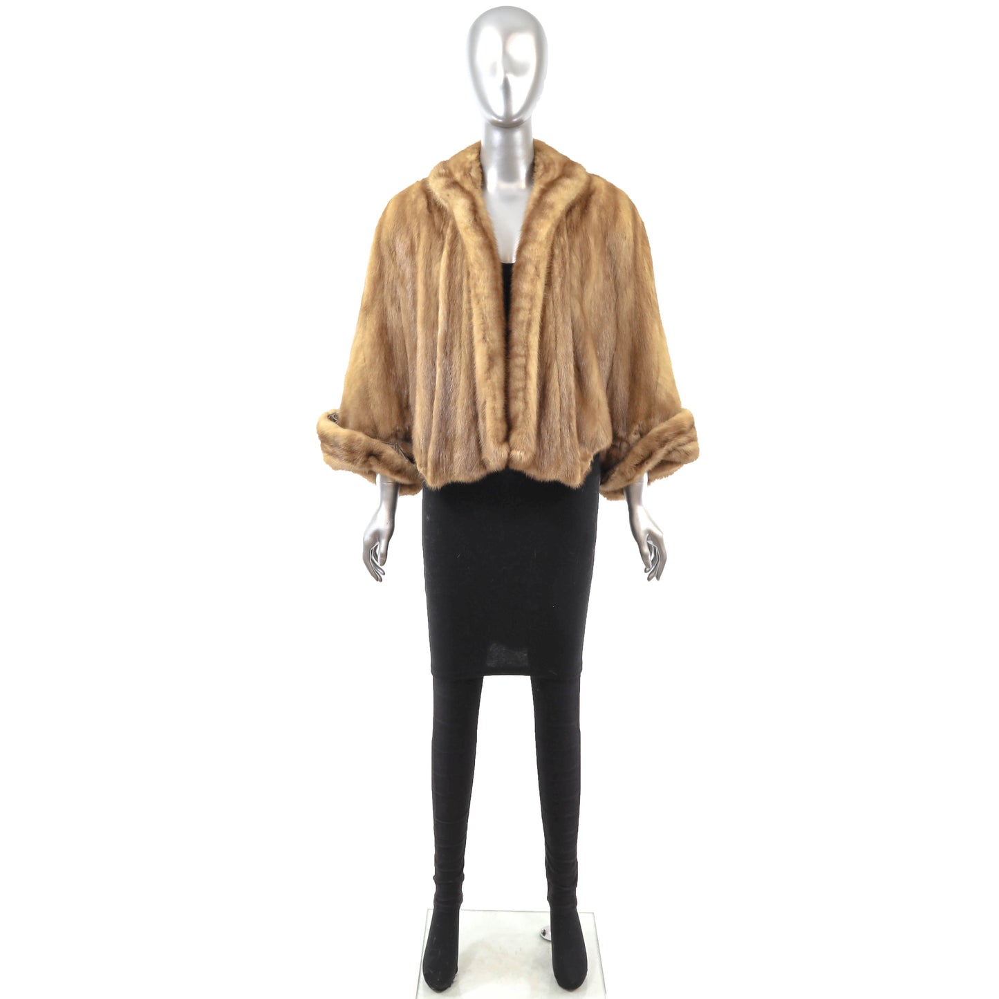 Light Brown Mink Cape- Size Free