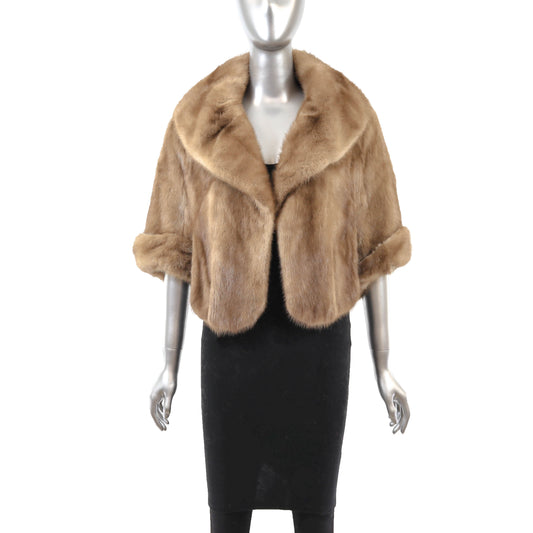 Light Brown Mink Cape- Size Free