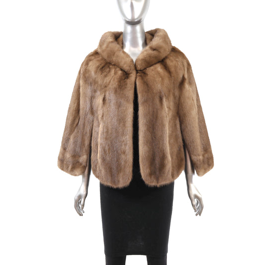 Light Brown Mink Cape- Size Free