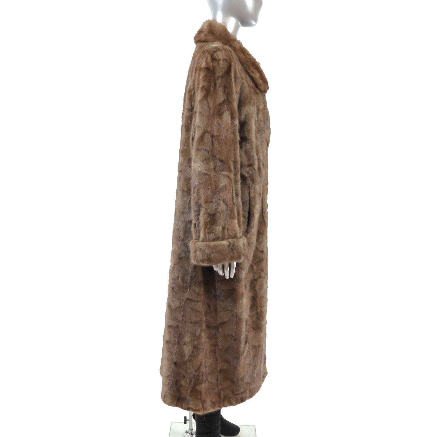 Light Brown Section Mink Coat- Size L-XL