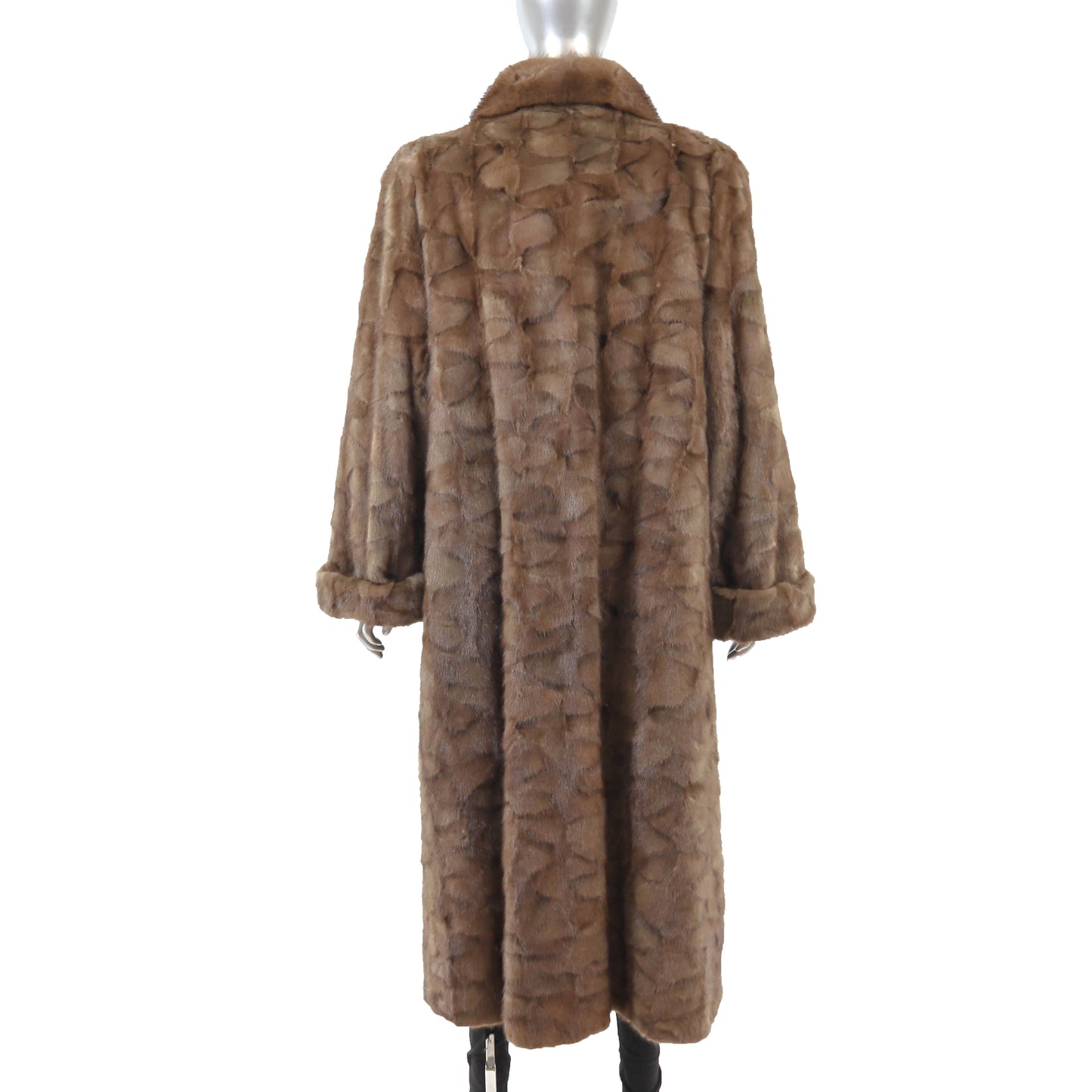 Light Brown Section Mink Coat- Size L-XL