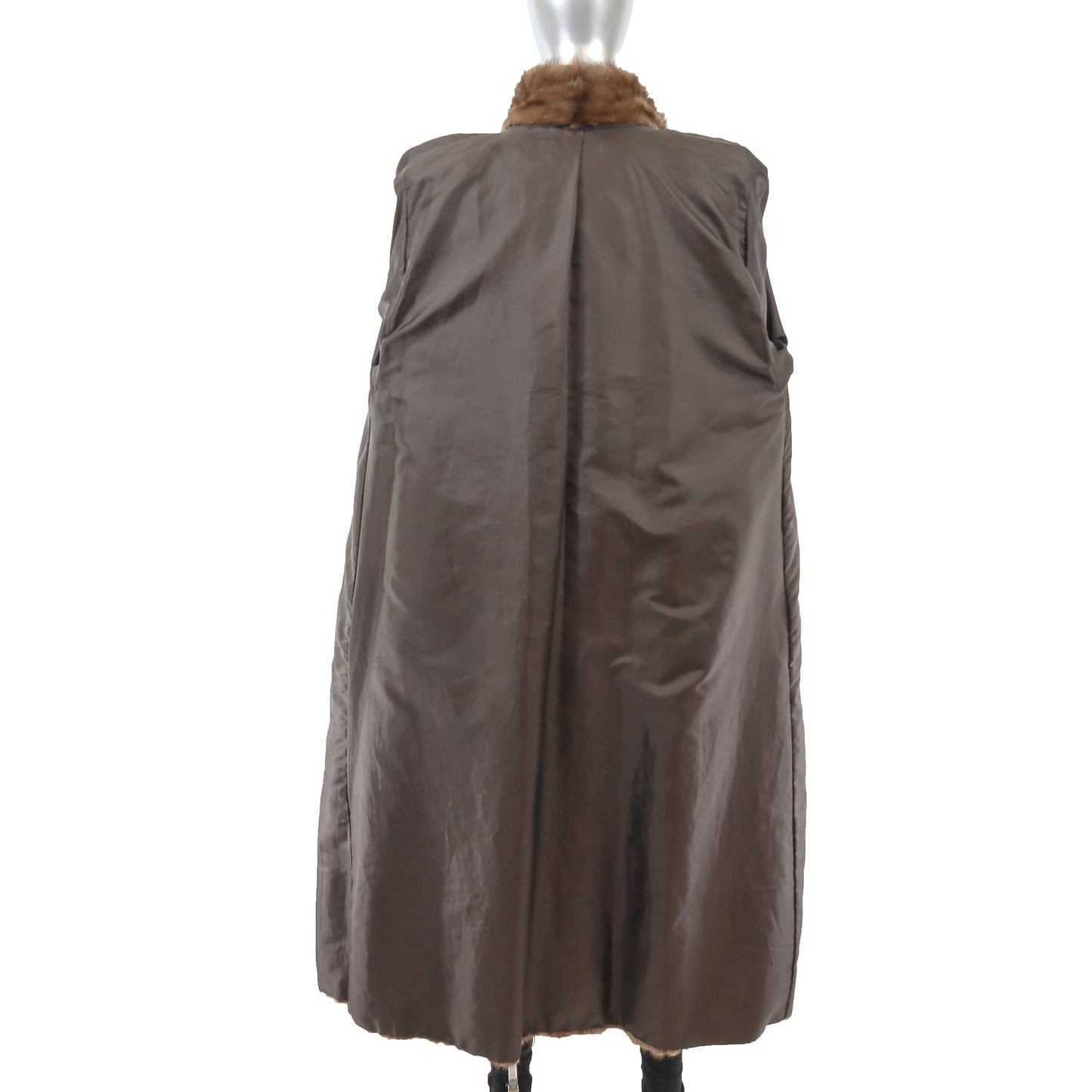 Light Brown Section Mink Coat- Size L-XL