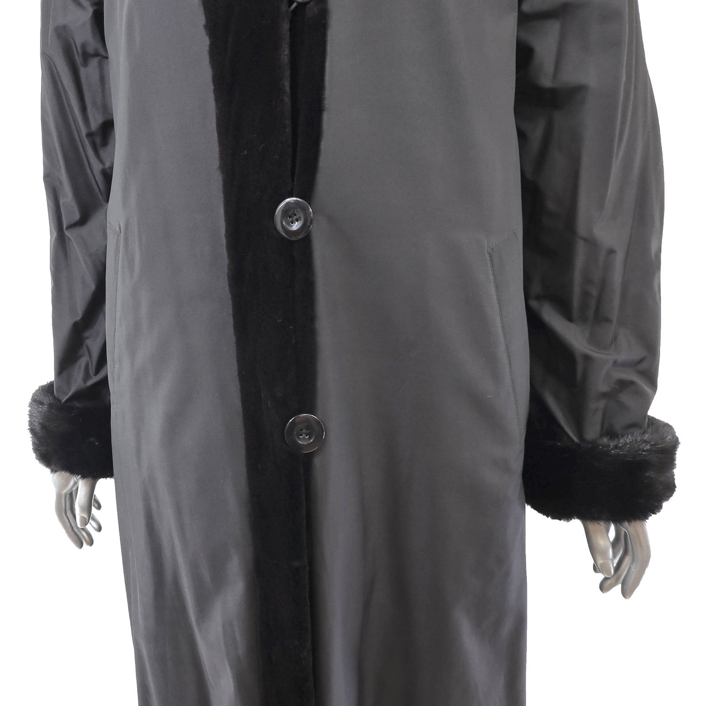 Black Sheared Reversible Mink Coat- Size M