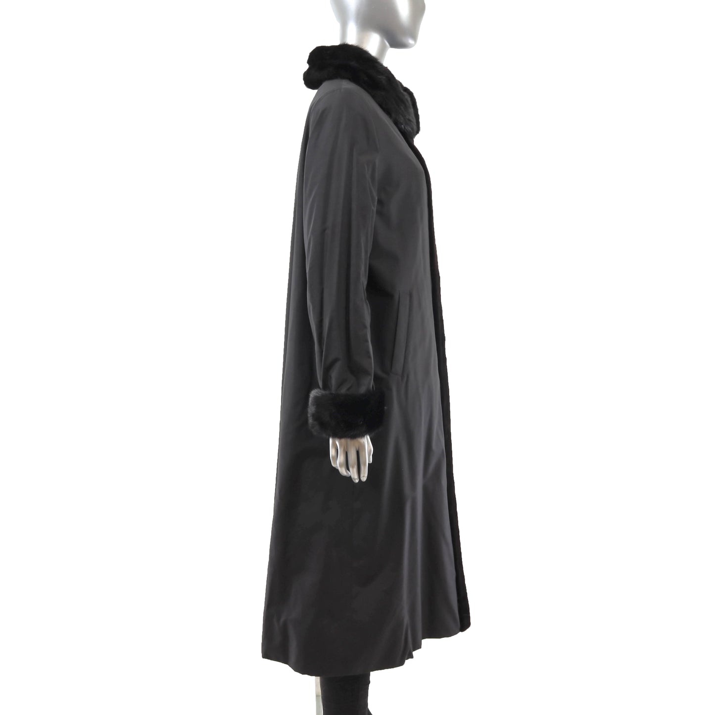 Black Sheared Reversible Mink Coat- Size M