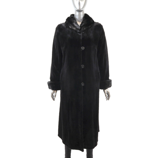 Black Sheared Reversible Mink Coat- Size M
