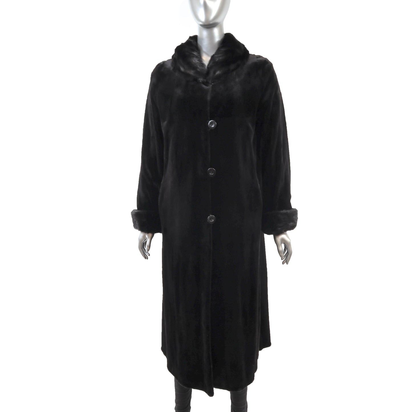 Black Sheared Reversible Mink Coat- Size M