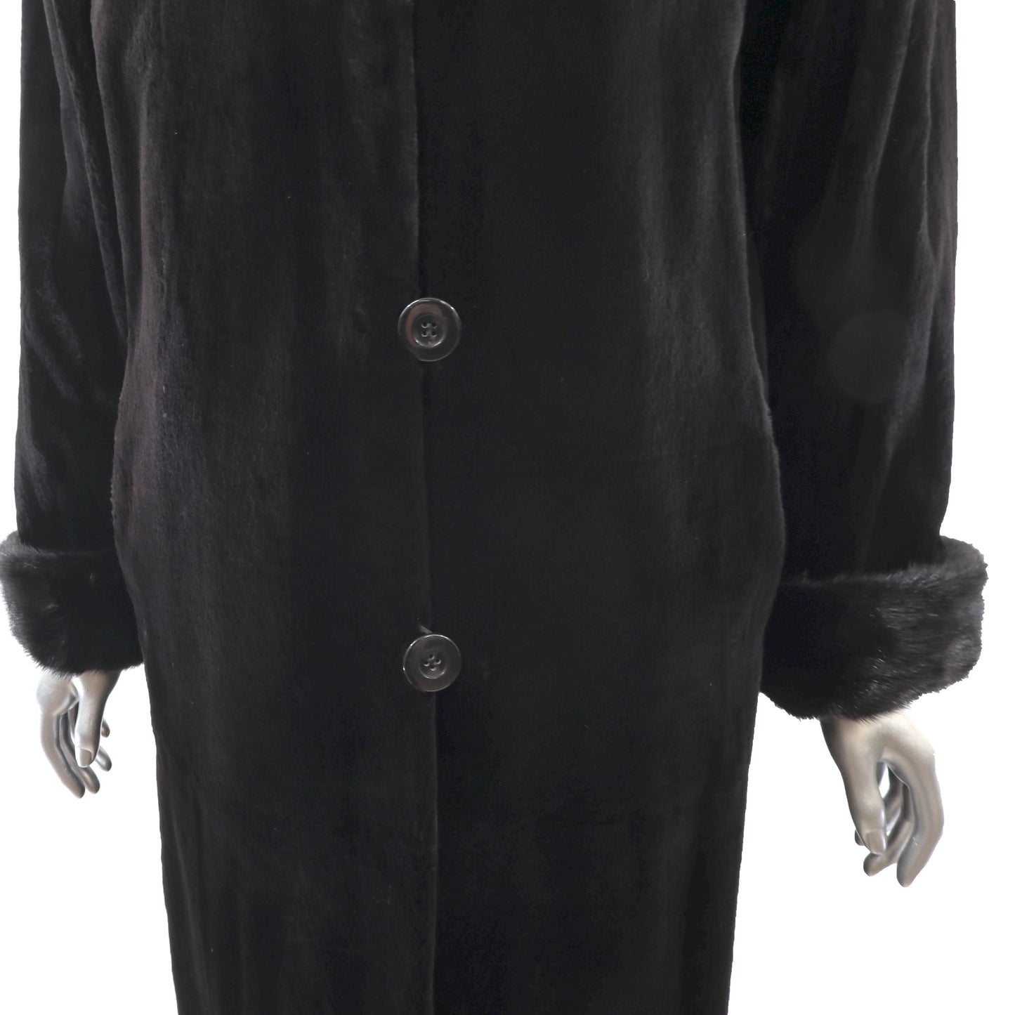 Black Sheared Reversible Mink Coat- Size M