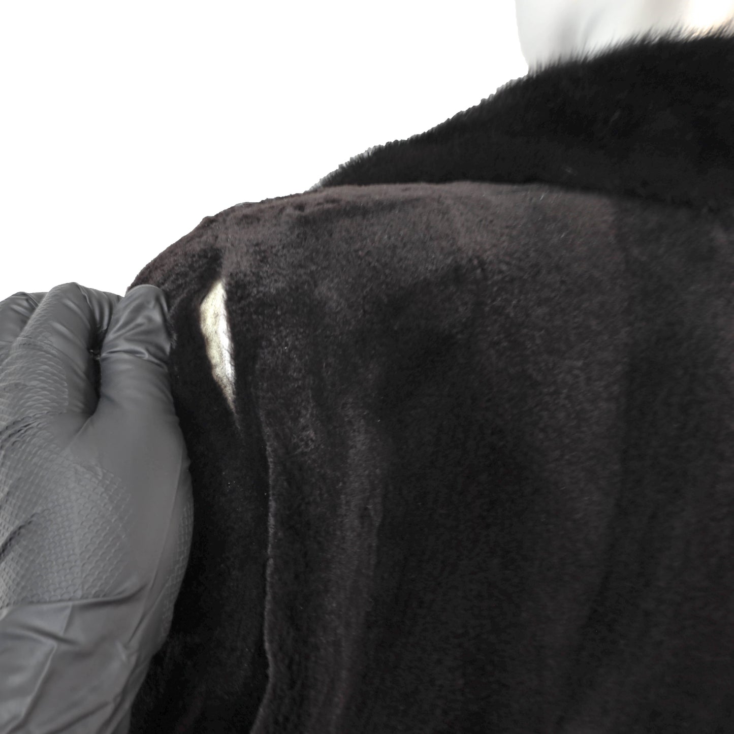 Black Sheared Mink 3/4 Coat Reversible to Taffeta- Size XL