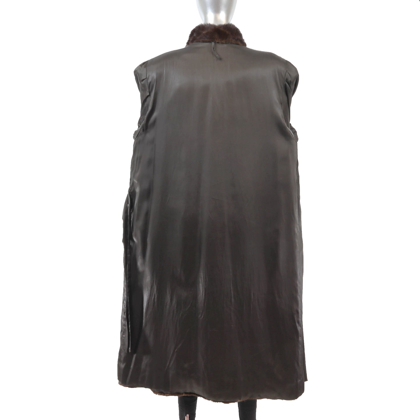 Brown Mink Coat- Size XL