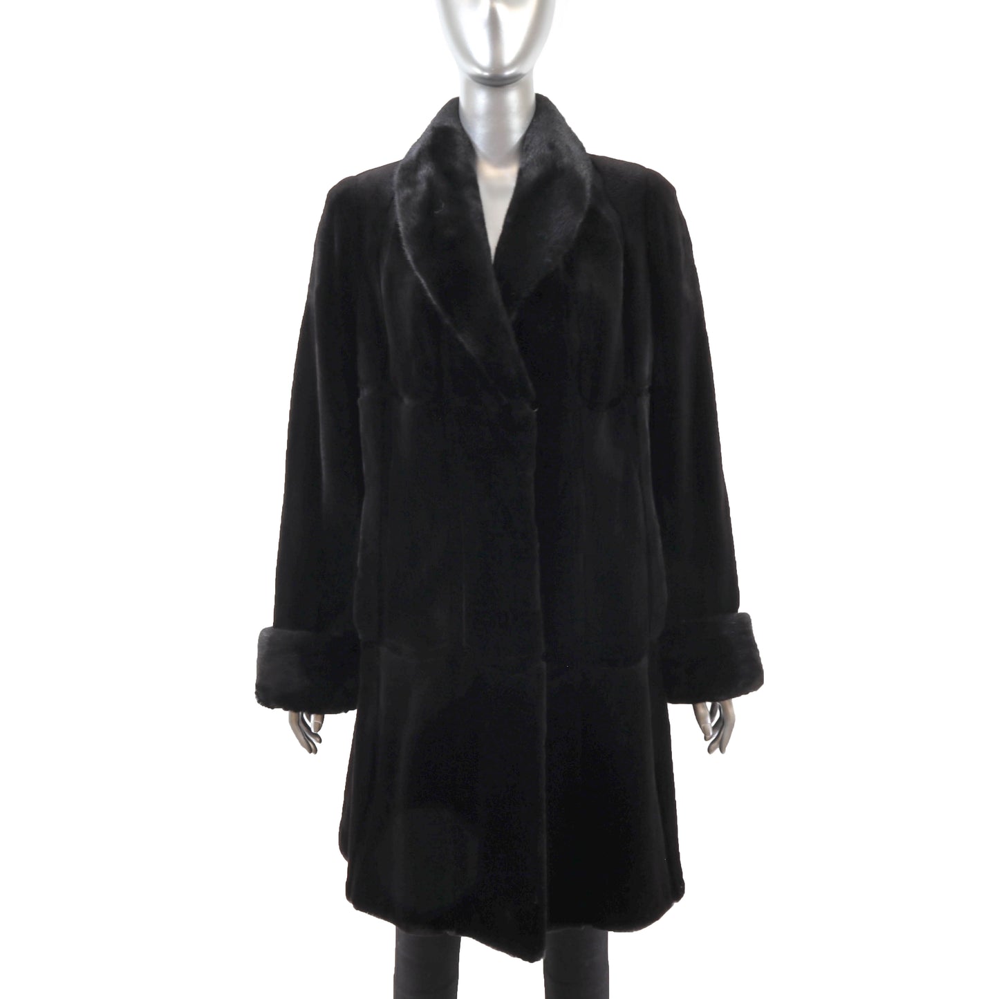Black Sheared Mink Coat- Size M