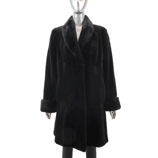 Black Sheared Mink Coat- Size M
