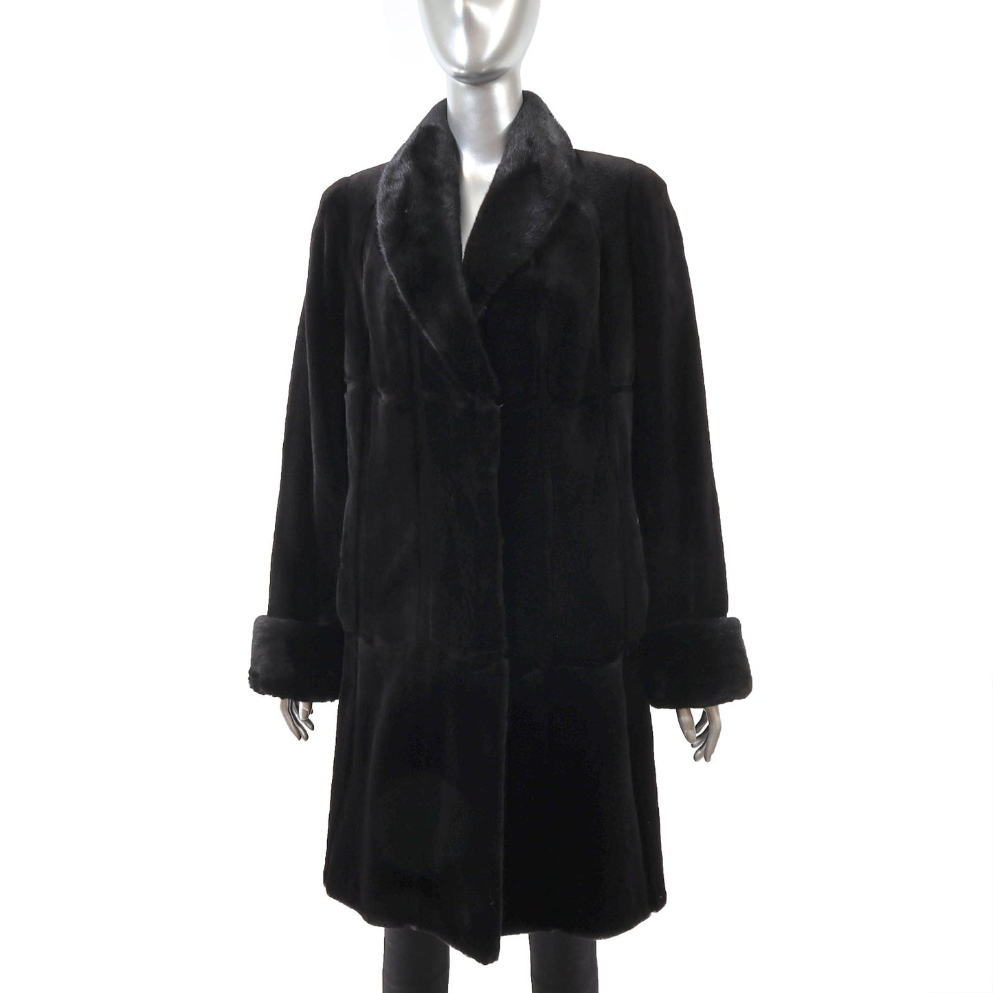 Black Sheared Mink Coat- Size M