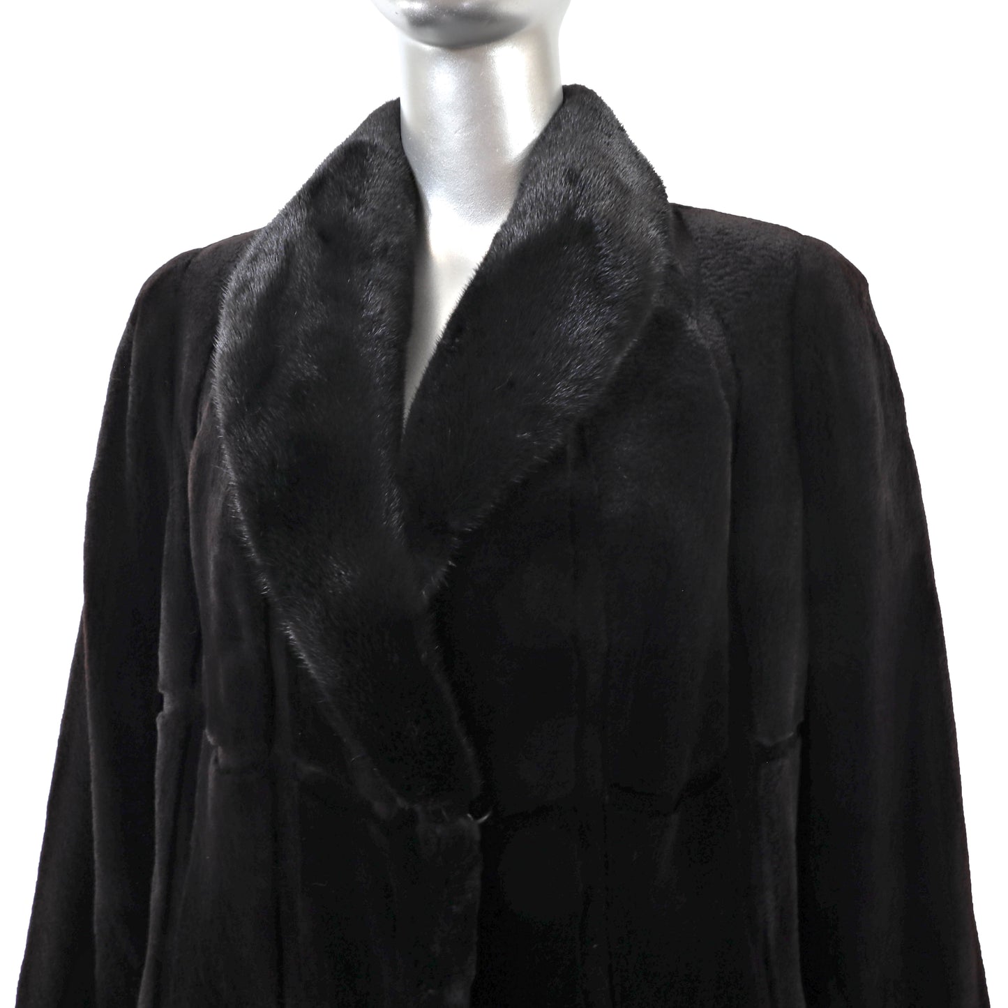 Black Sheared Mink Coat- Size M