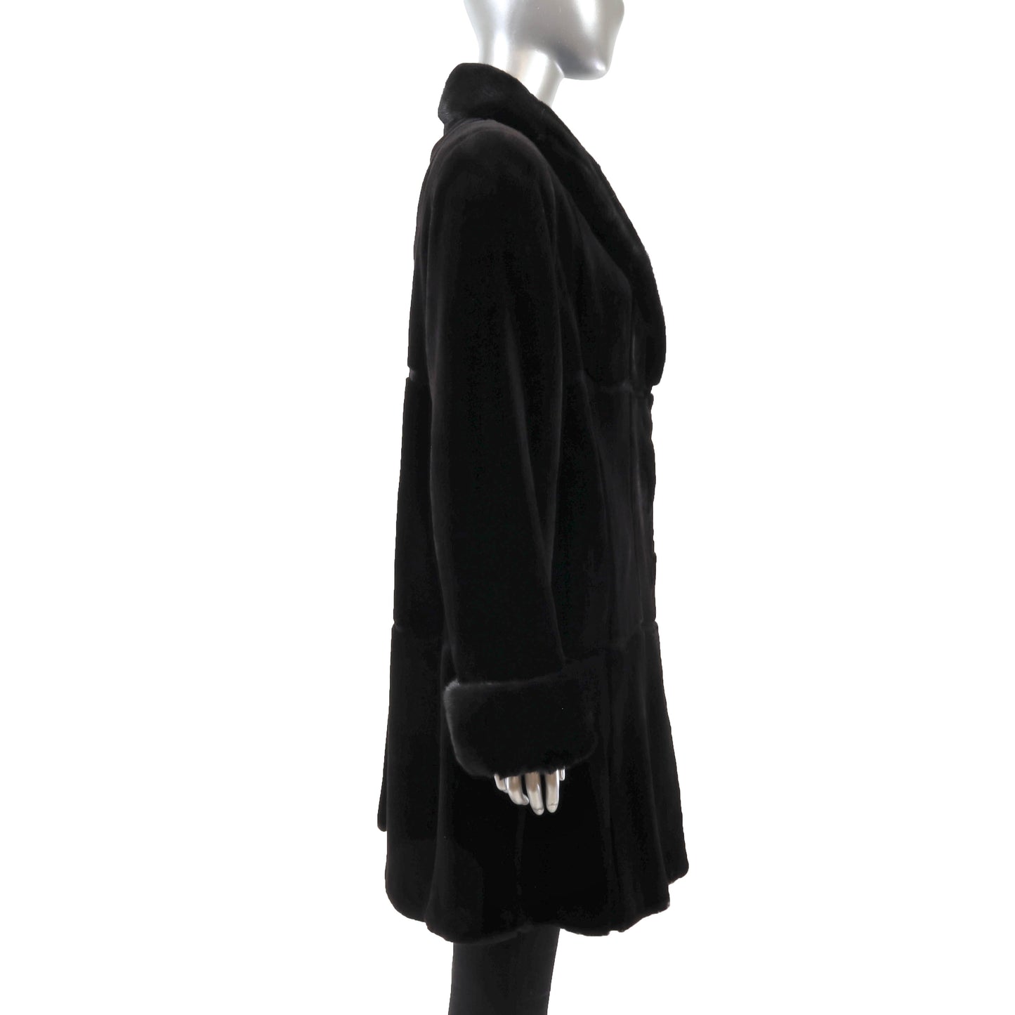 Black Sheared Mink Coat- Size M