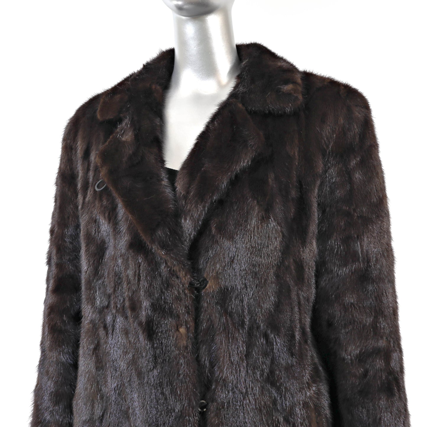 Brown Section Mink Coat- Size L