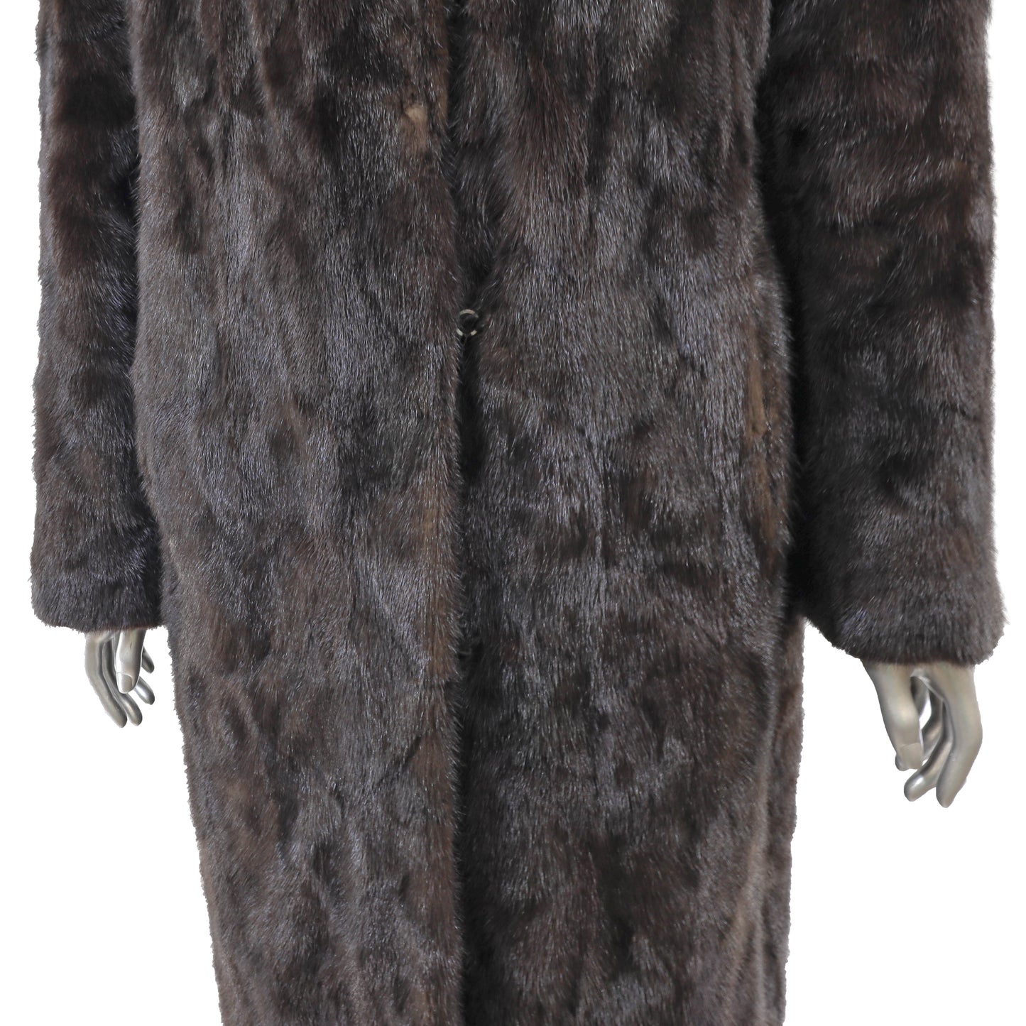 Brown Section Mink Coat- Size L