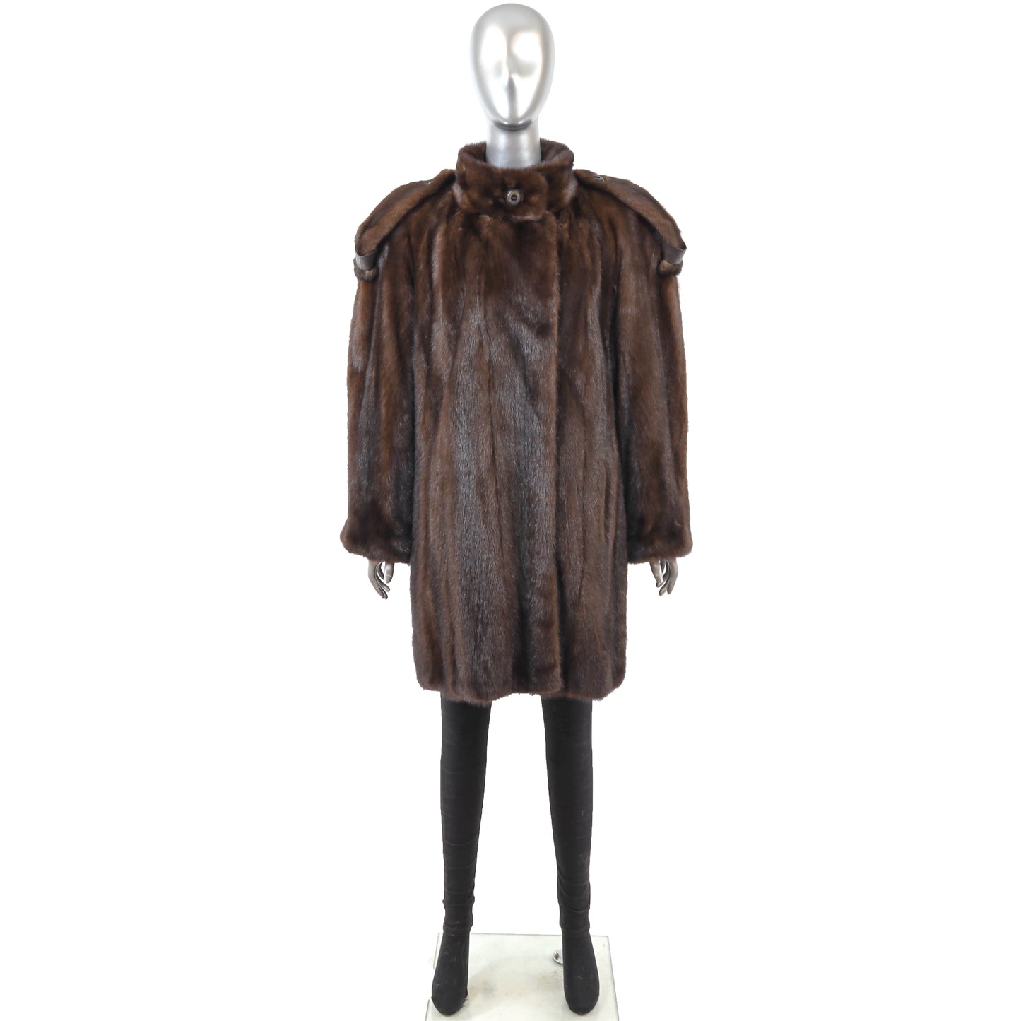 Brown Mink 3/4 Coat- Size XL