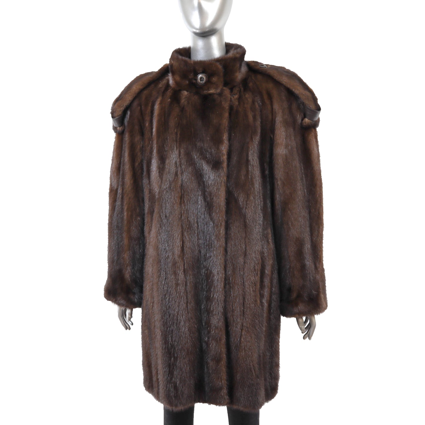 Brown Mink 3/4 Coat- Size XL