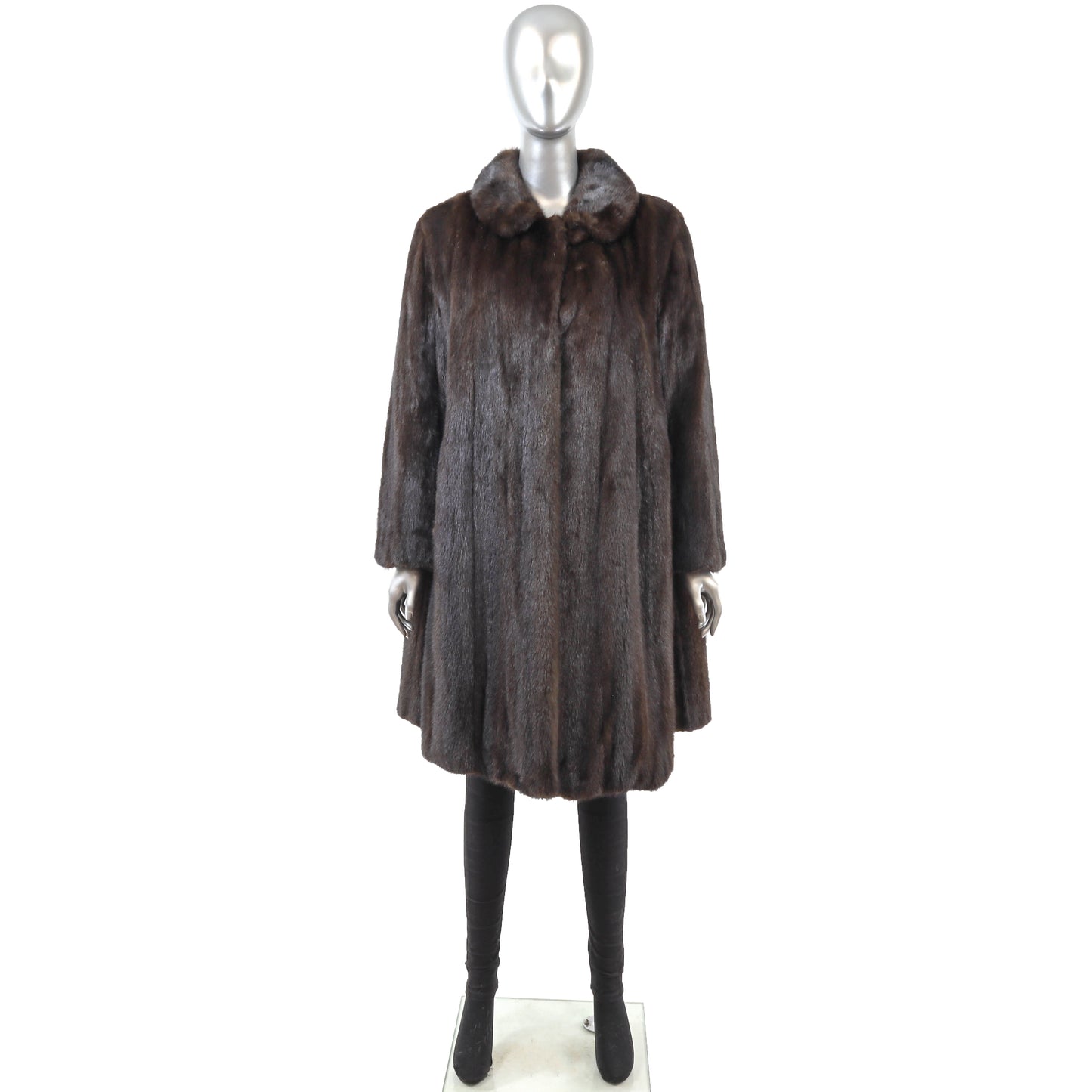 Dark Brown Mink Coat- Size XL