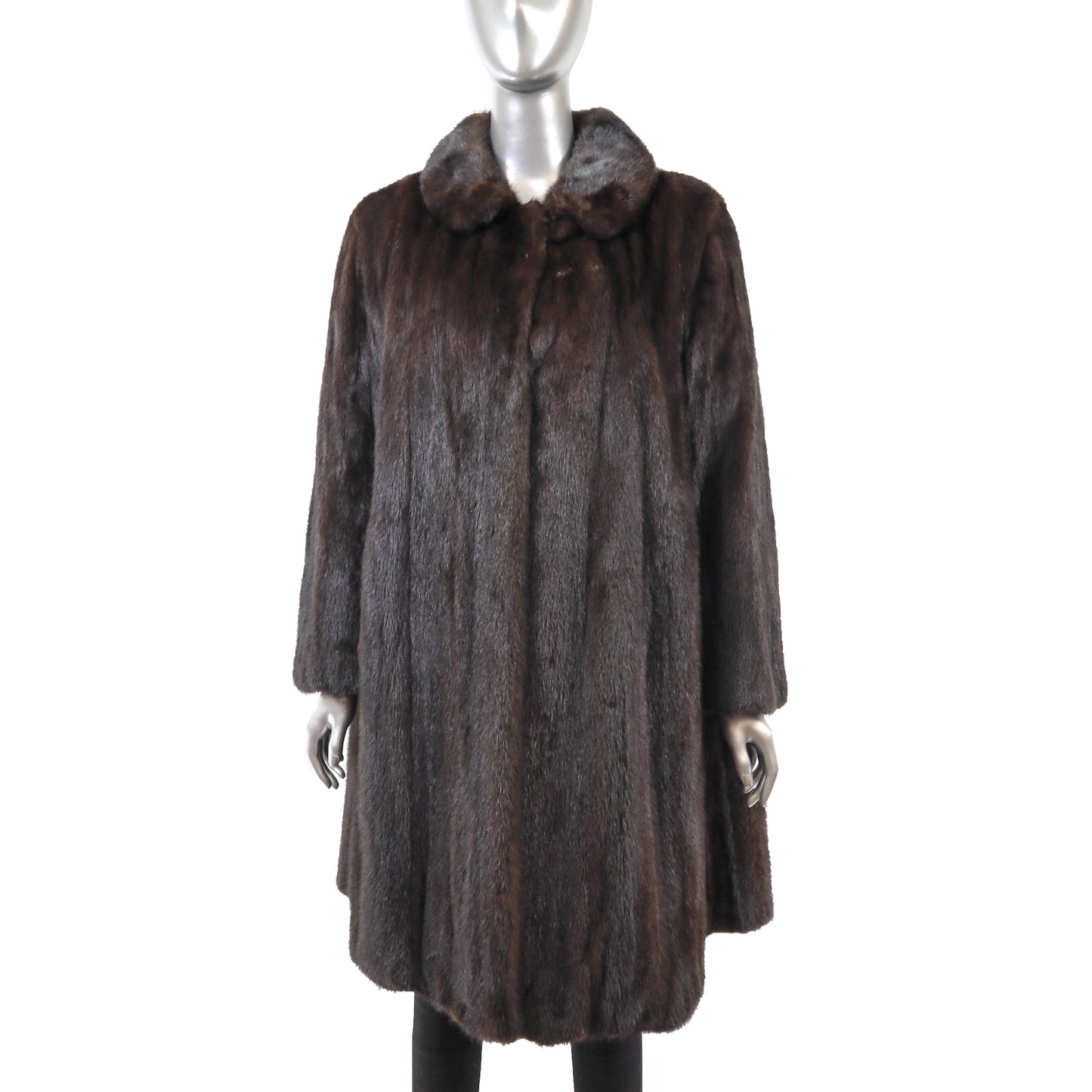 Dark Brown Mink Coat- Size XL