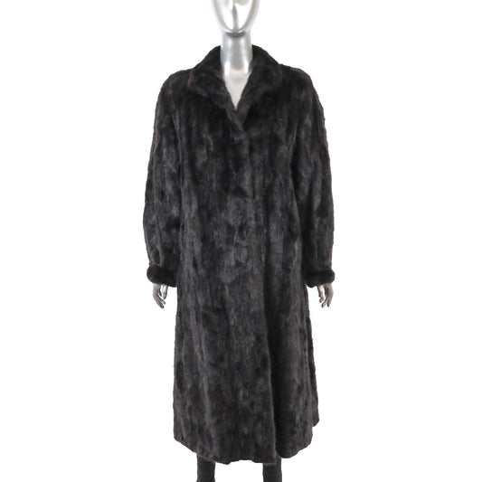 Black Section Mink Coat- Size XL