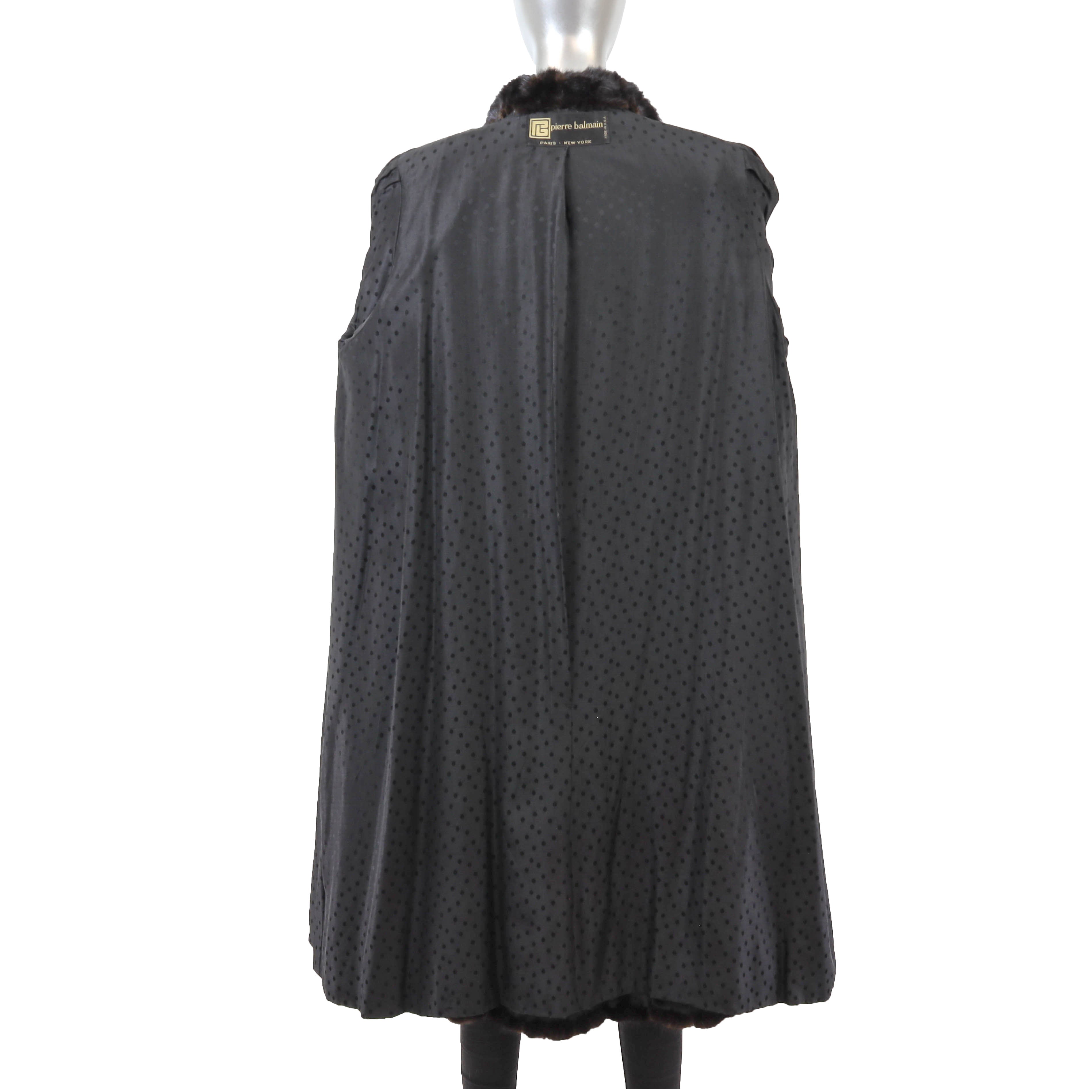 Pierre Balmain Dark Brown Mink Coat- Size L – VintageFurs
