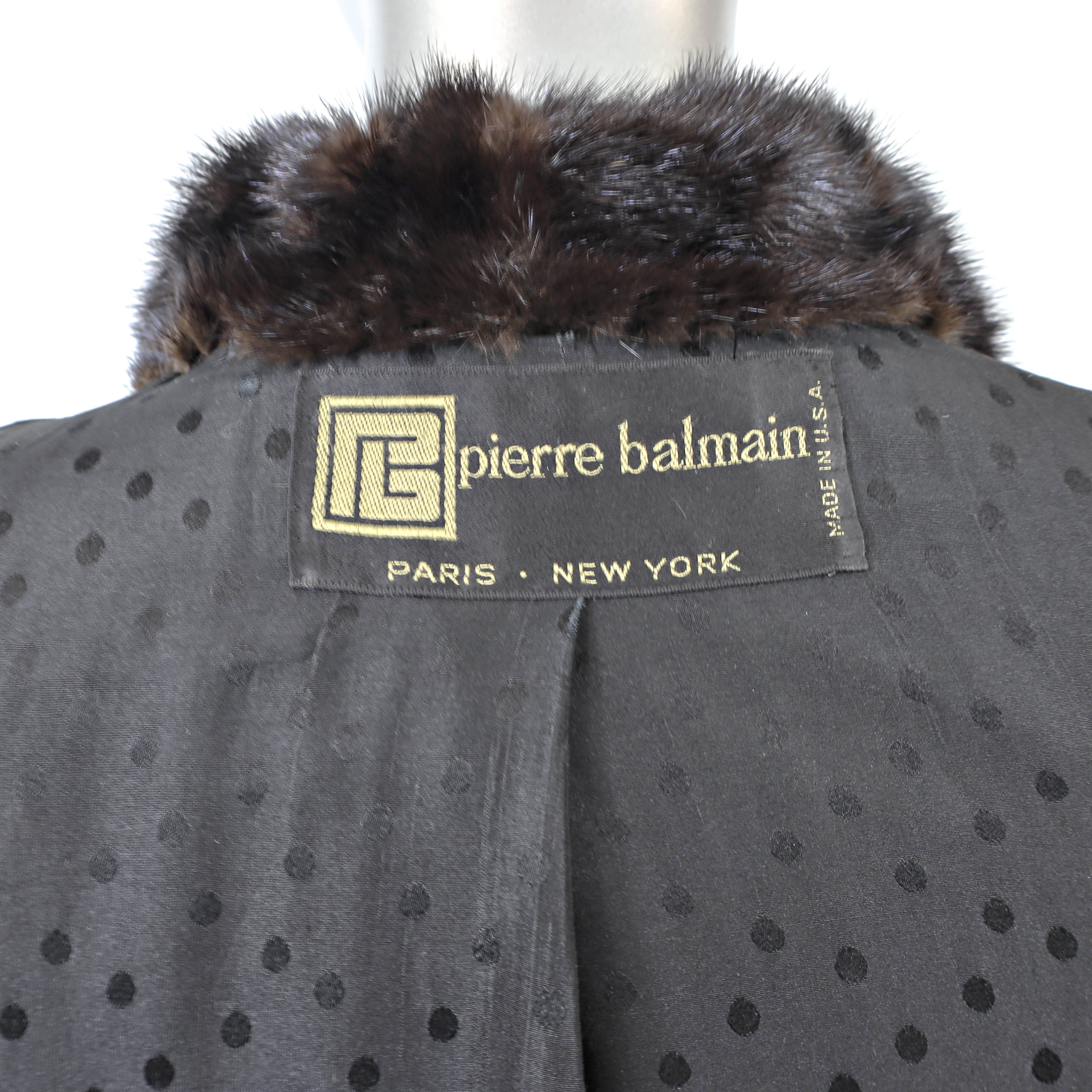 Pierre Balmain Dark Brown Mink Coat- Size L – VintageFurs