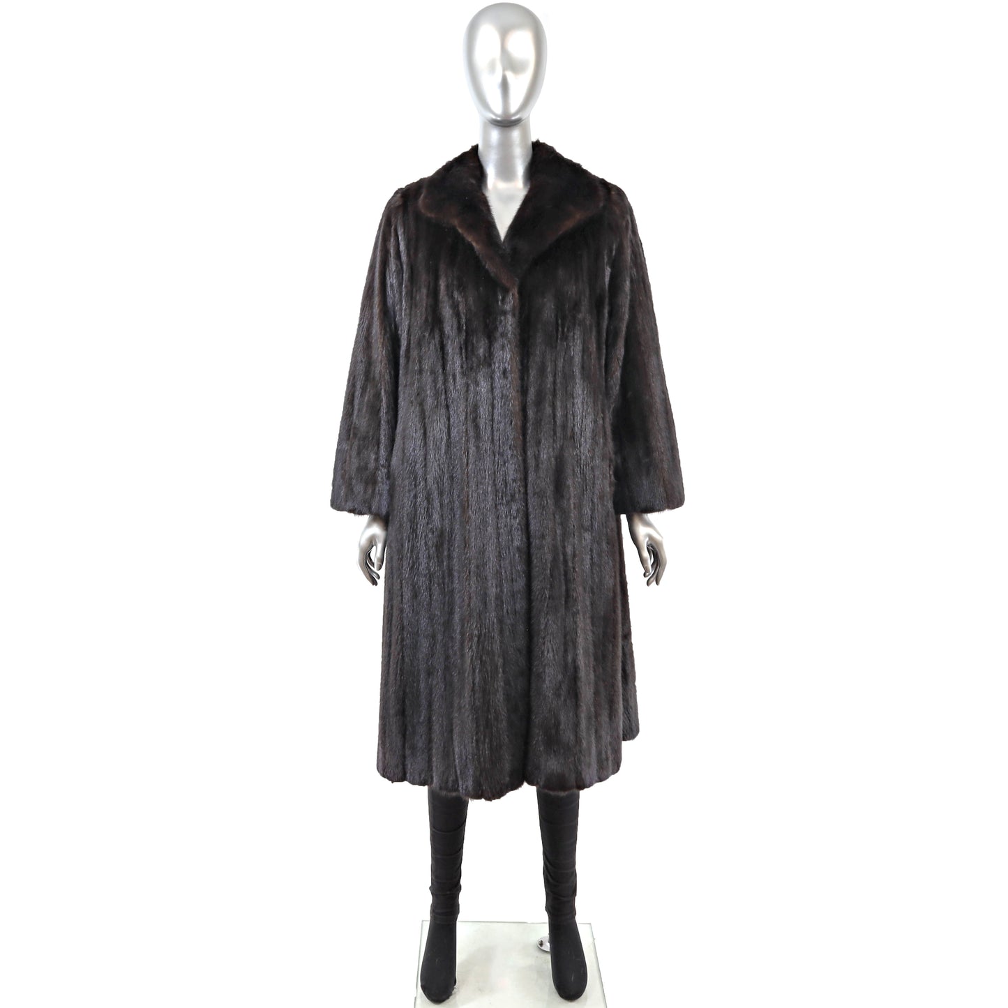 Pierre Balmain Dark Brown Mink Coat- Size L