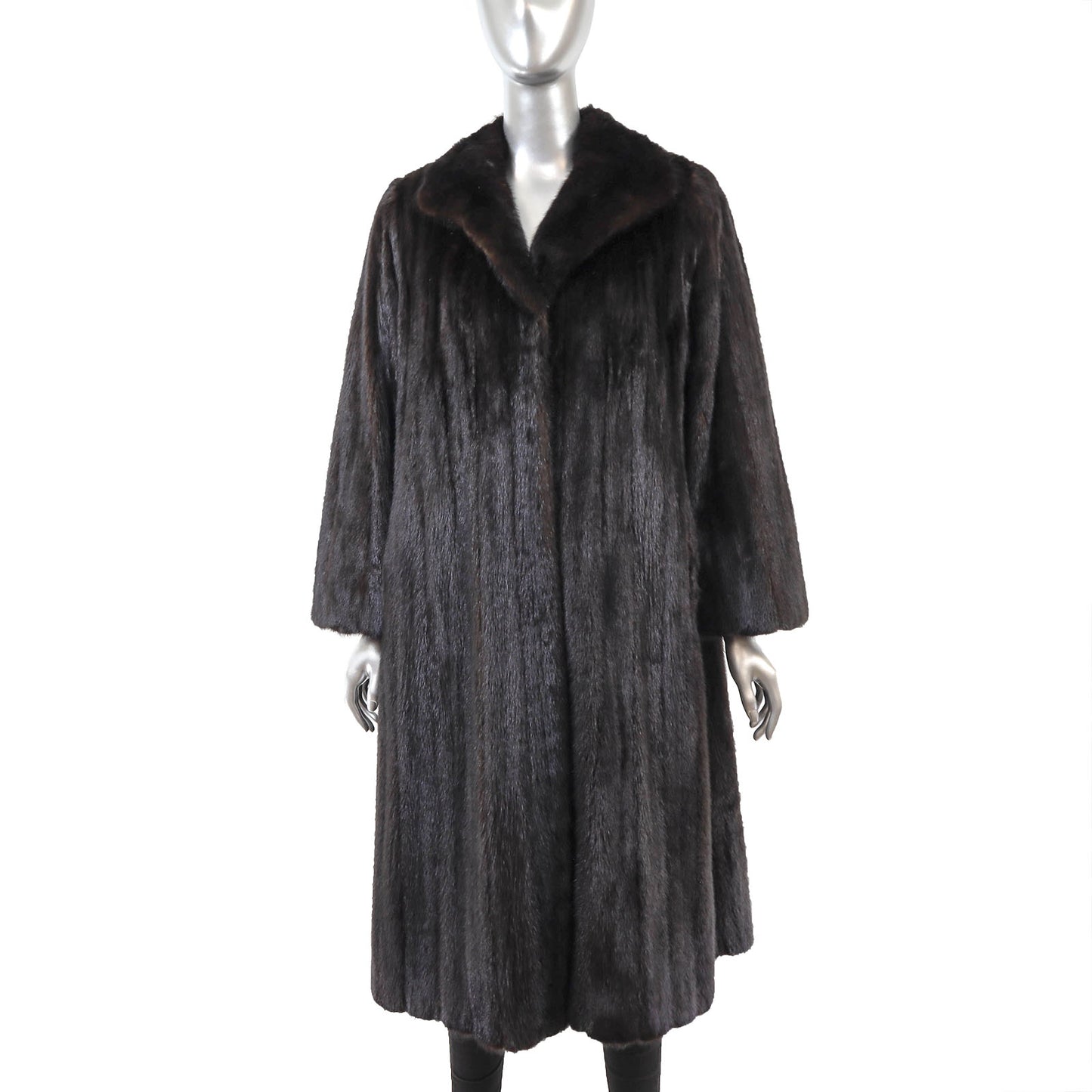 Pierre Balmain Dark Brown Mink Coat- Size L