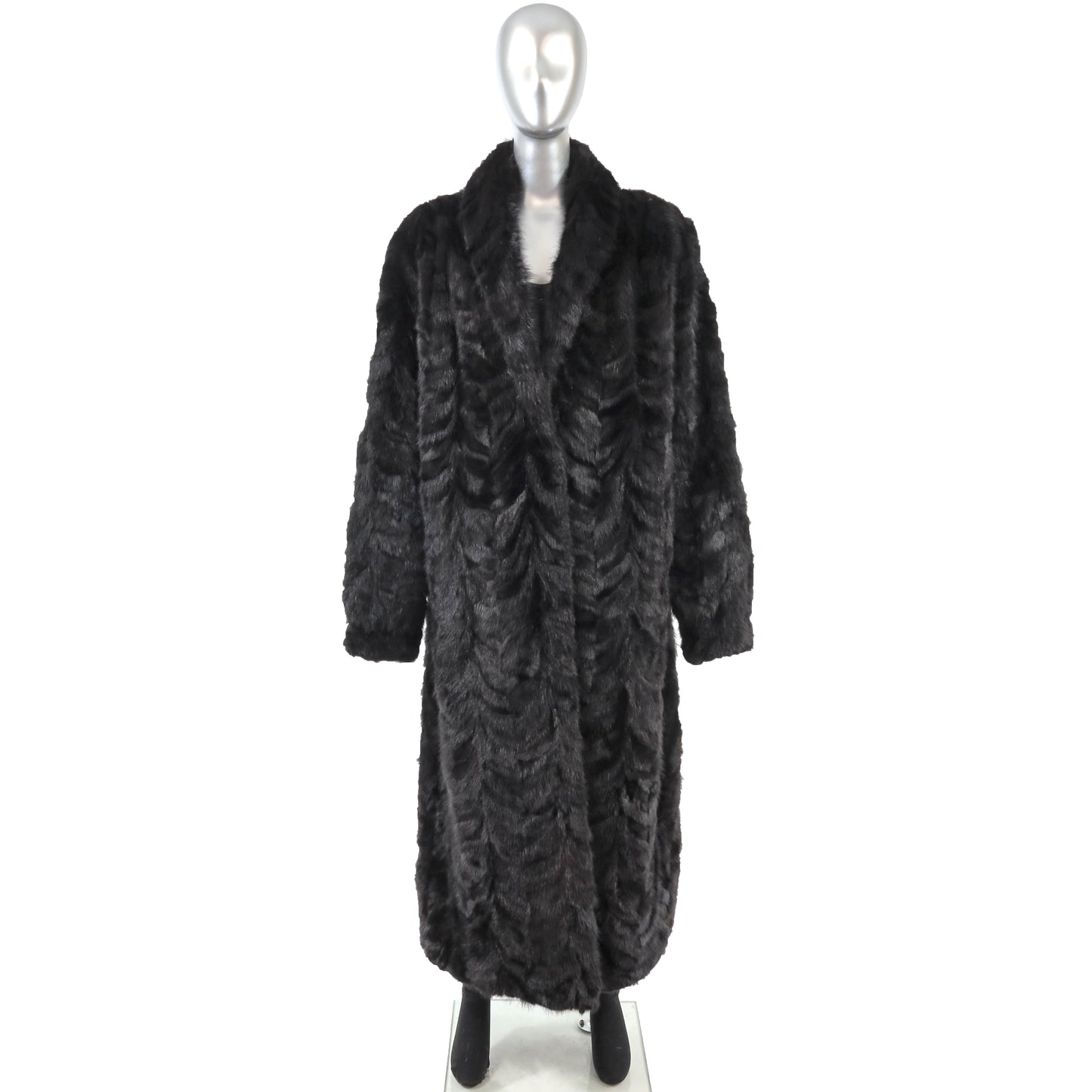 Men's Black Section Mink Coat- Size XL