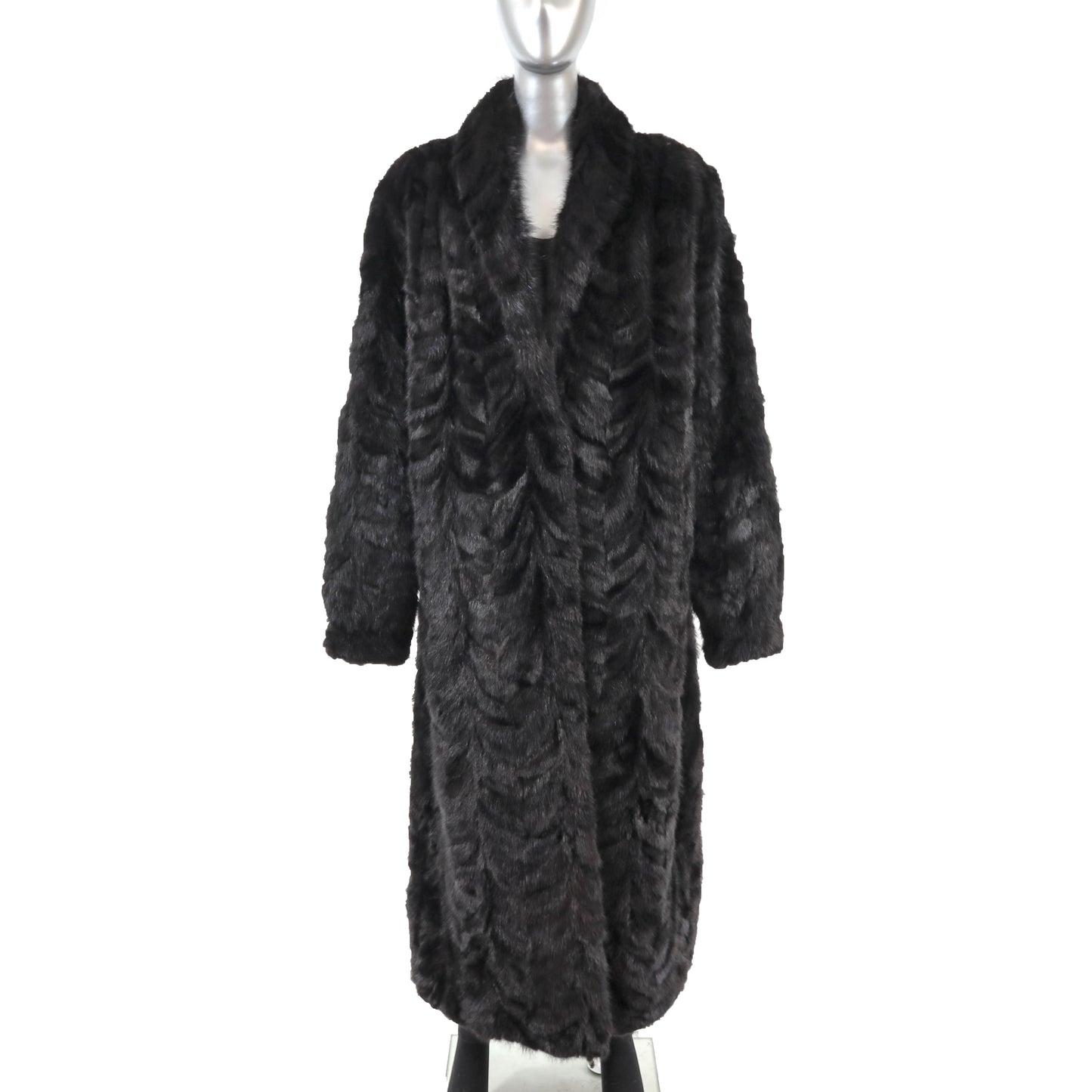 Men's Black Section Mink Coat- Size XL