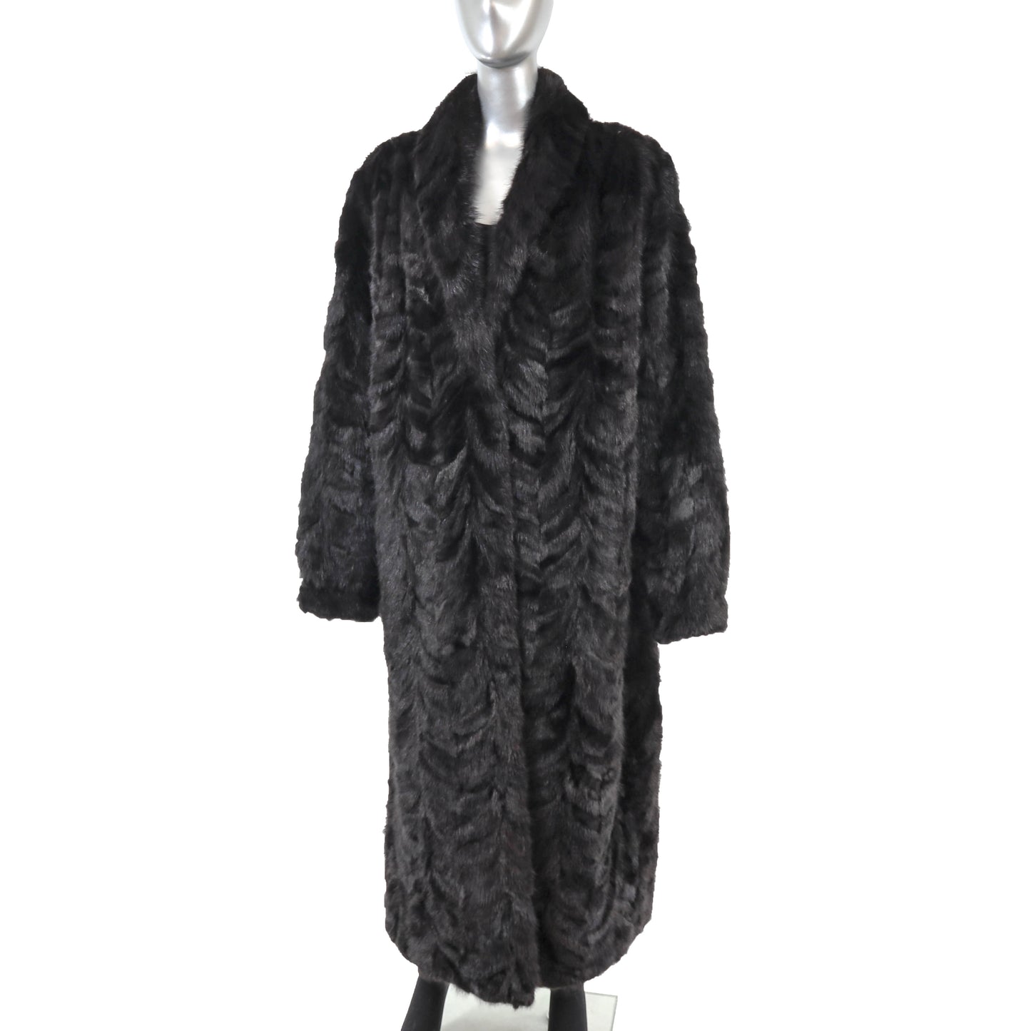 Men's Black Section Mink Coat- Size XL