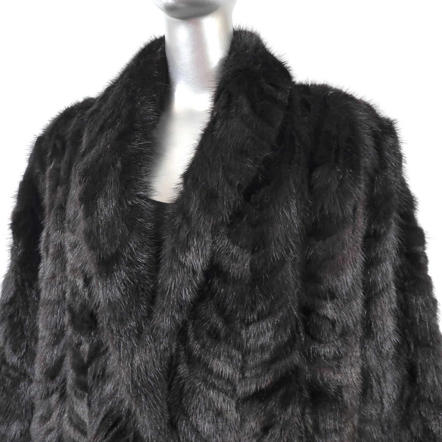 Men's Black Section Mink Coat- Size XL