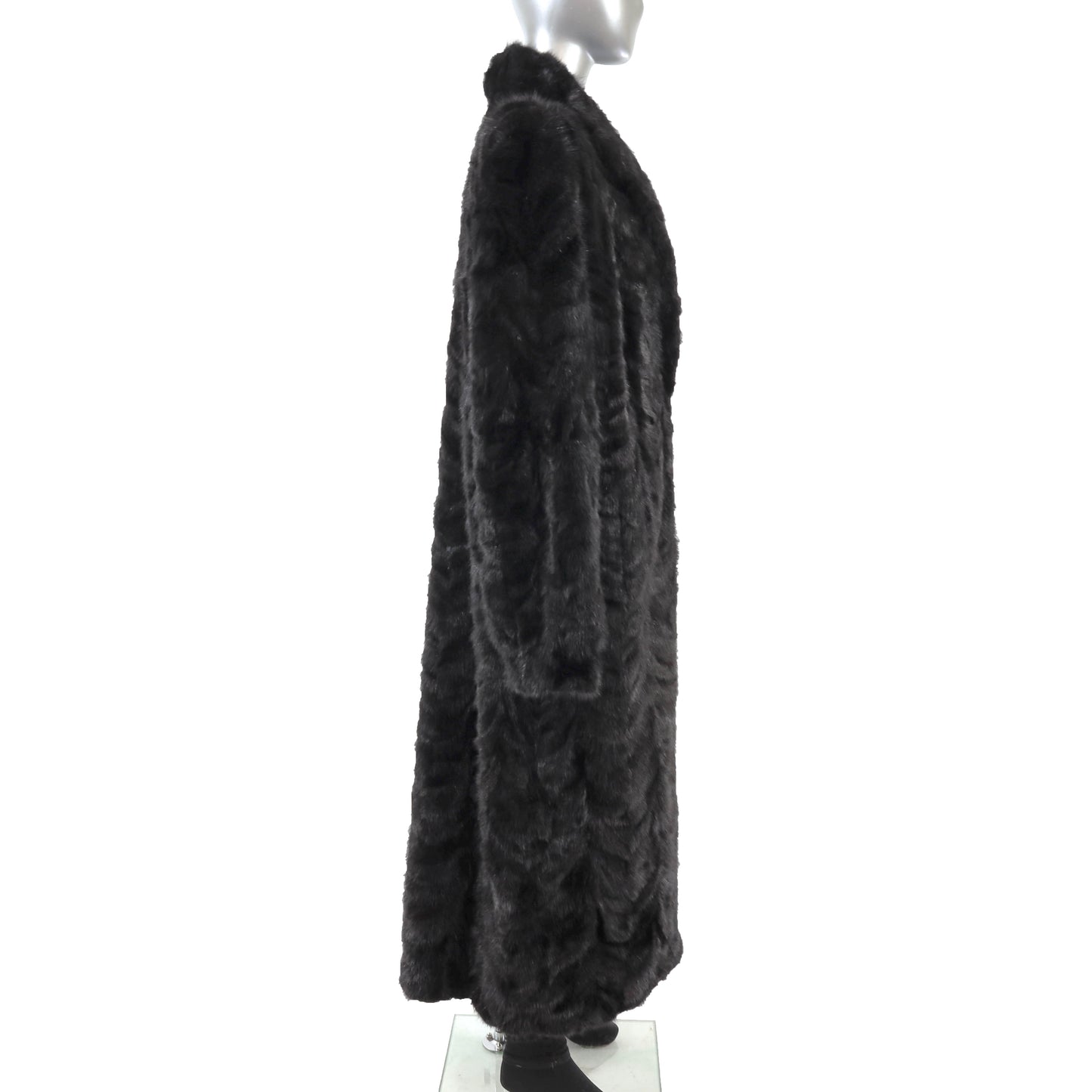 Men's Black Section Mink Coat- Size XL