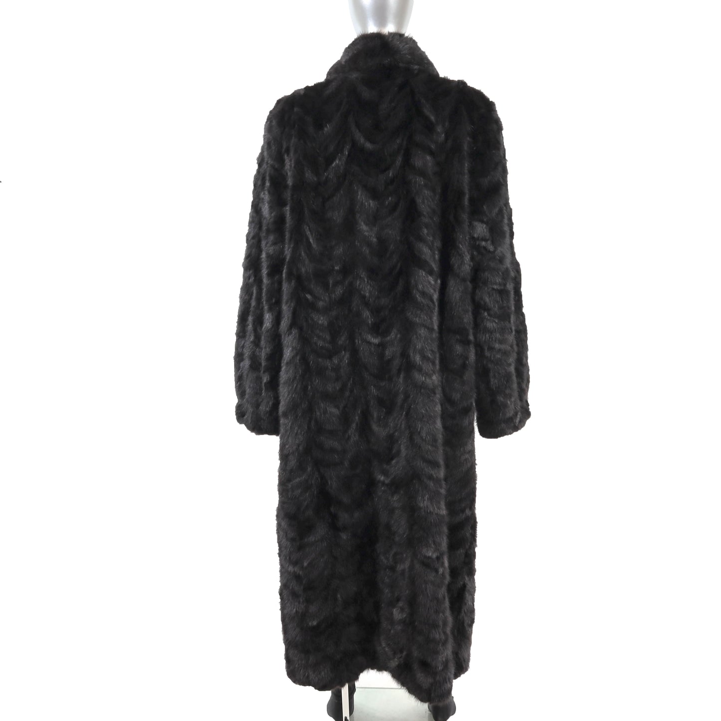 Men's Black Section Mink Coat- Size XL