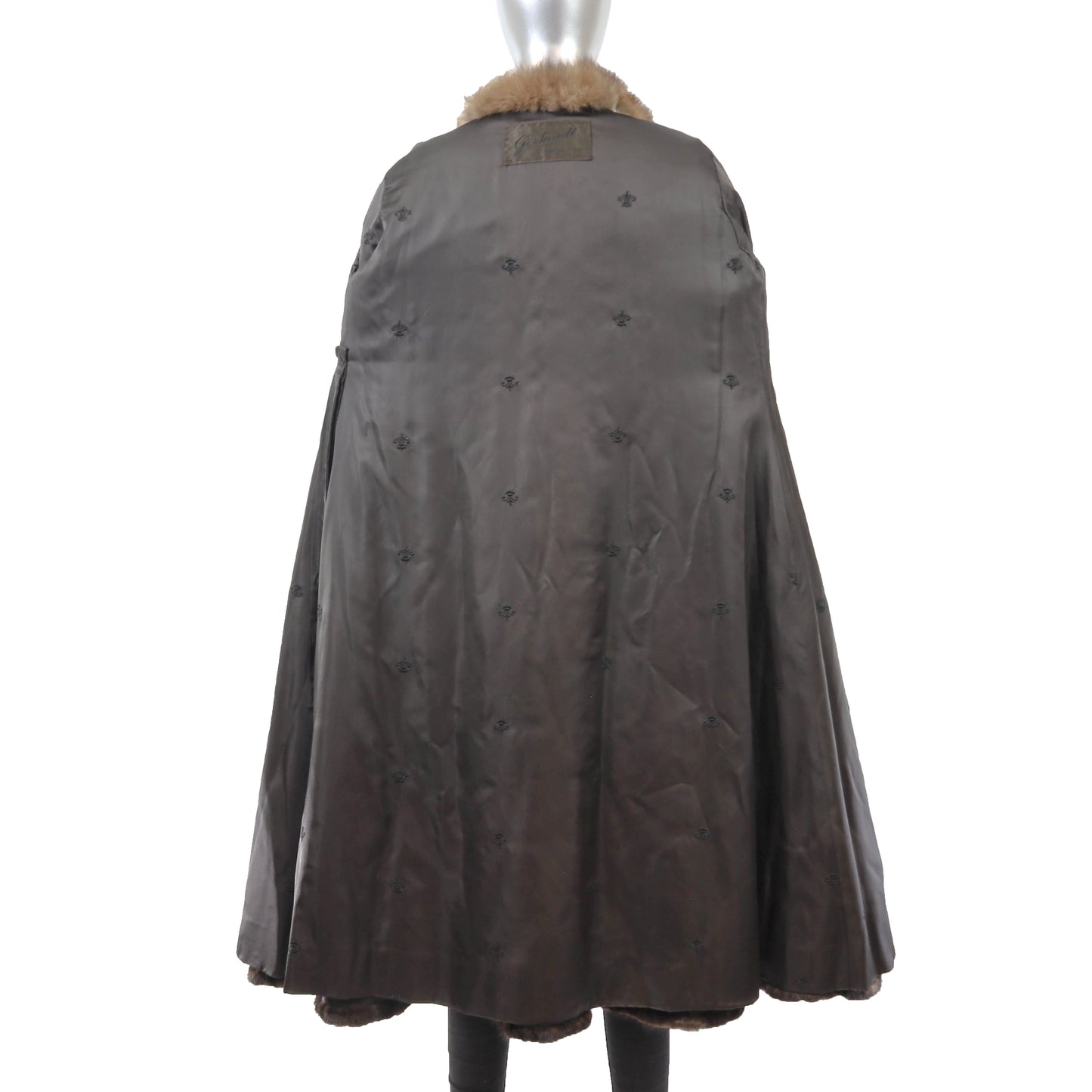 Dark Brown Mink Coat with Sable Collar- Size S