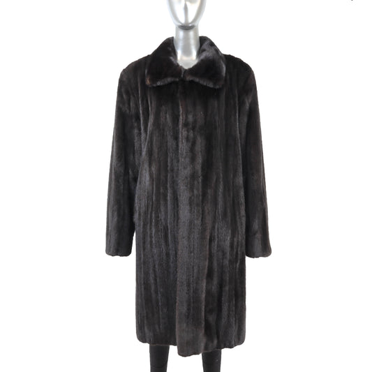 Men's Black Mink Coat- Size L-XL