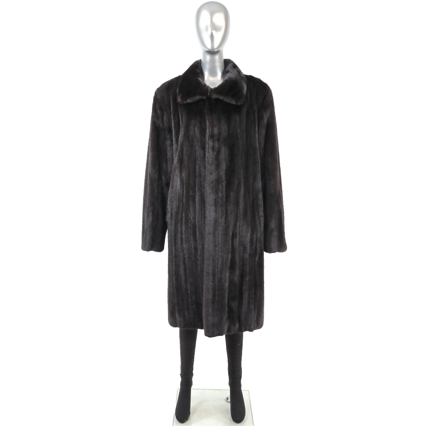 Men's Black Mink Coat- Size L-XL