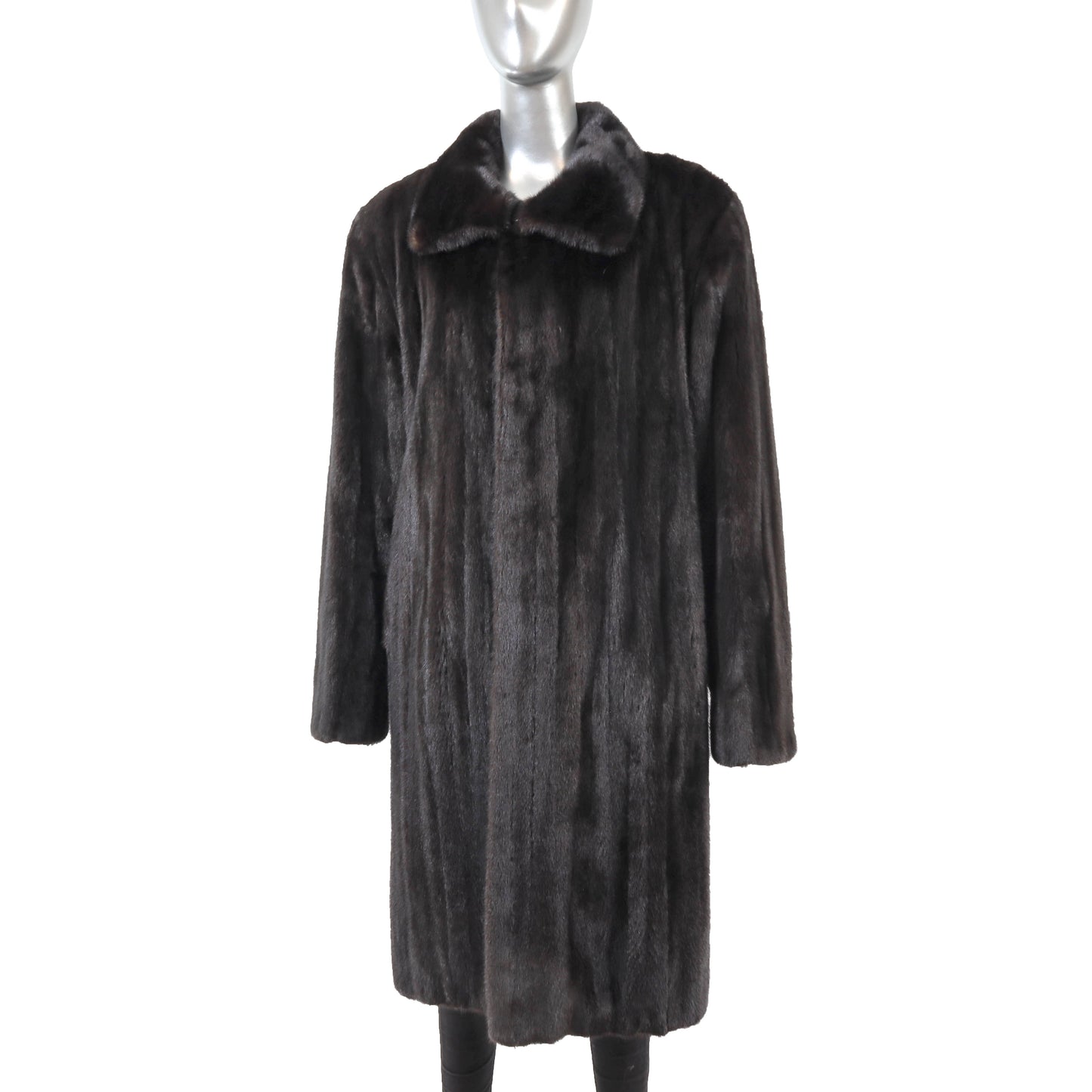 Men's Black Mink Coat- Size L-XL