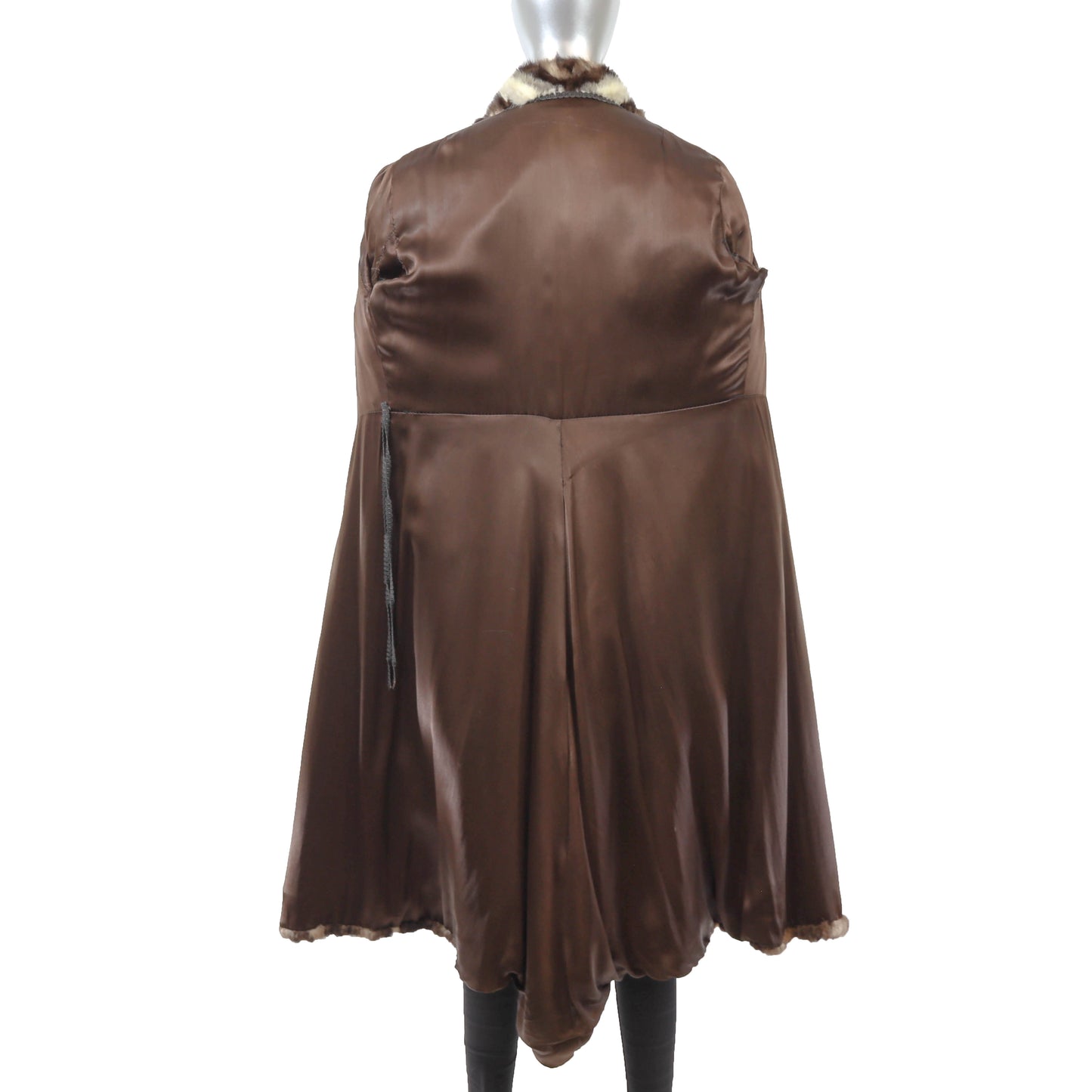 Multicolor Section Mink Coat- Size S