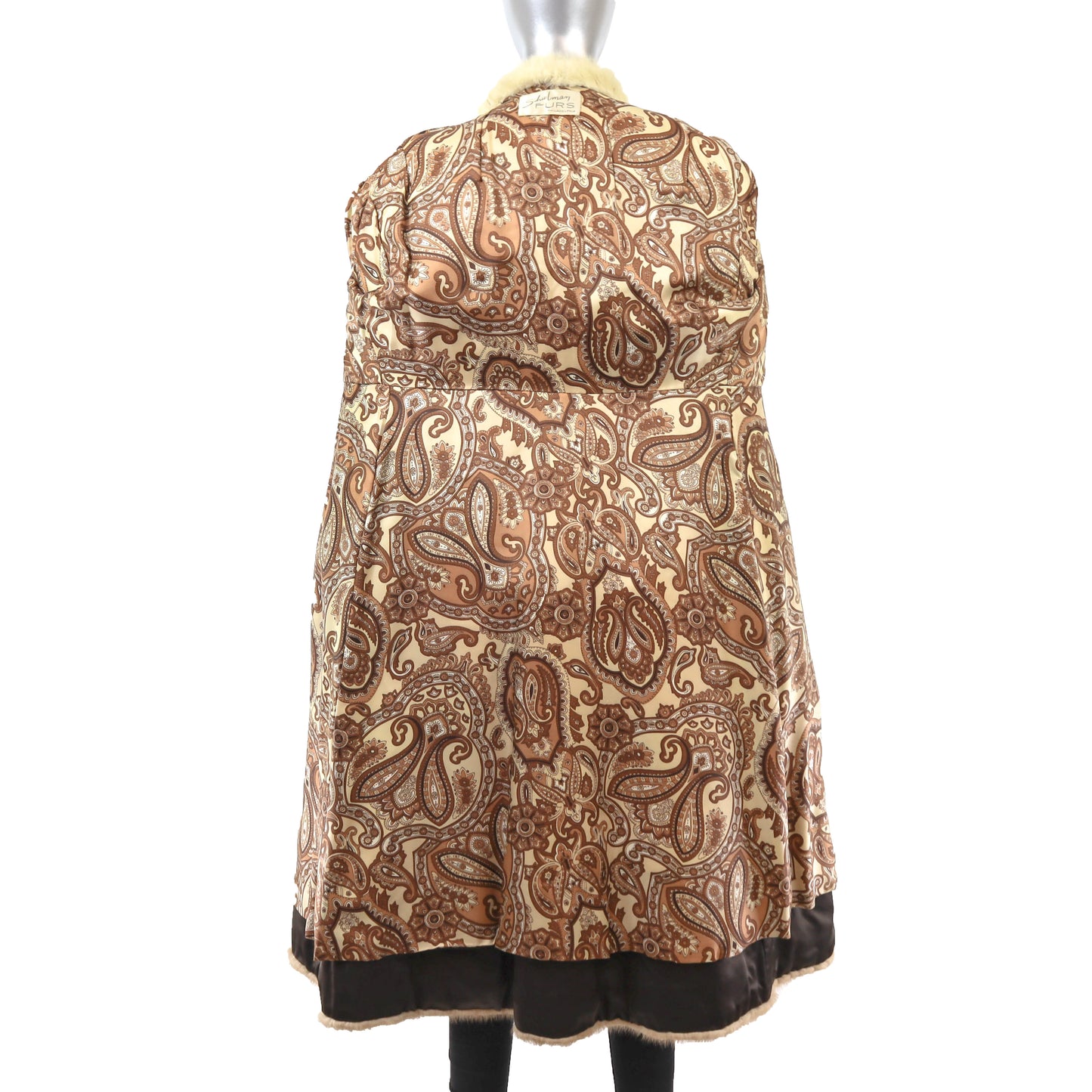 Mink Coat with Leather Insert- Size S