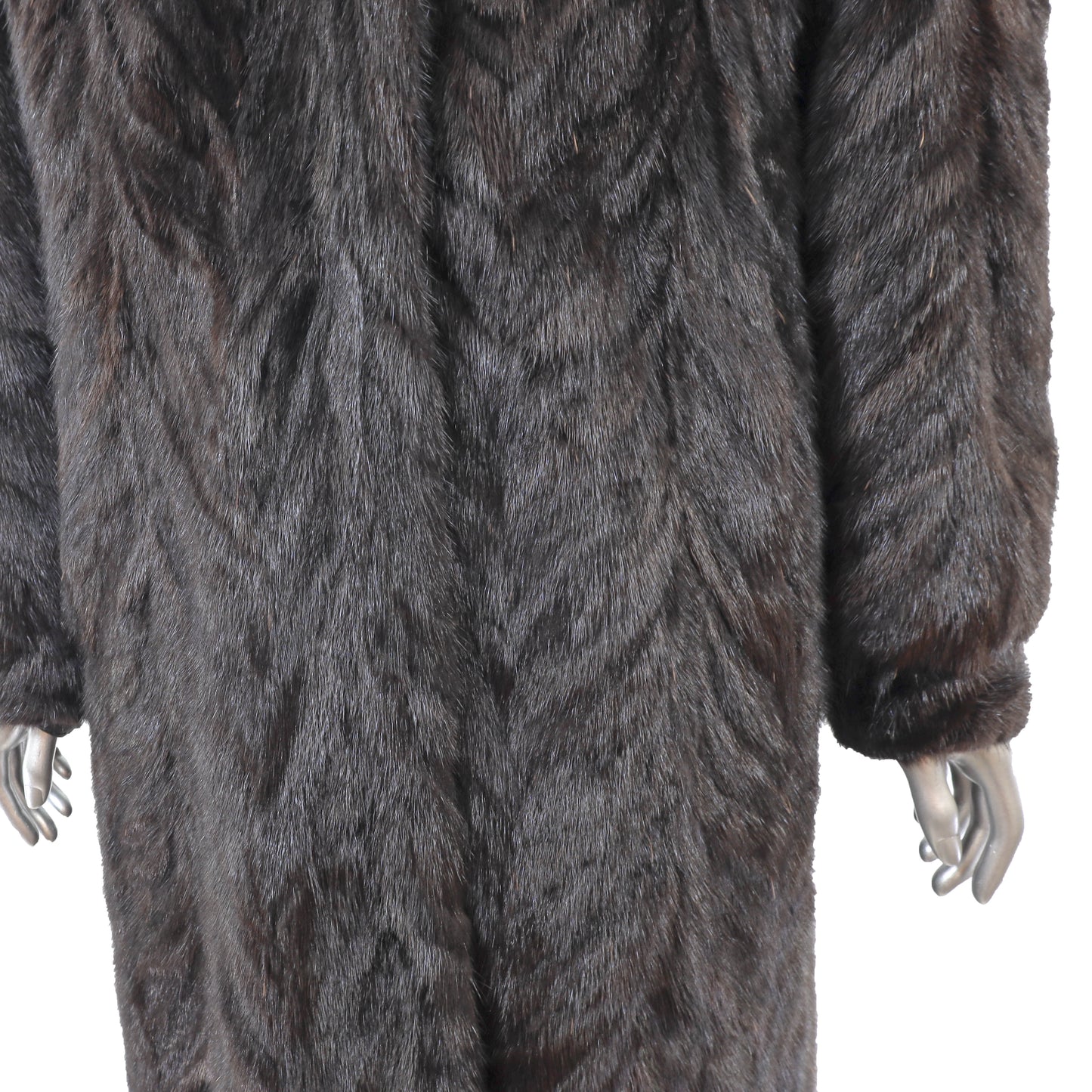 Dark Brown Section Mink Coat- Size M