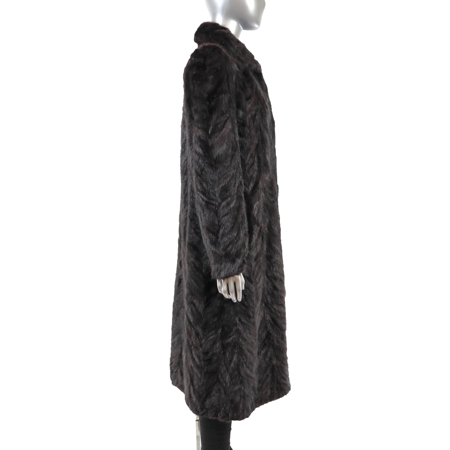 Dark Brown Section Mink Coat- Size M