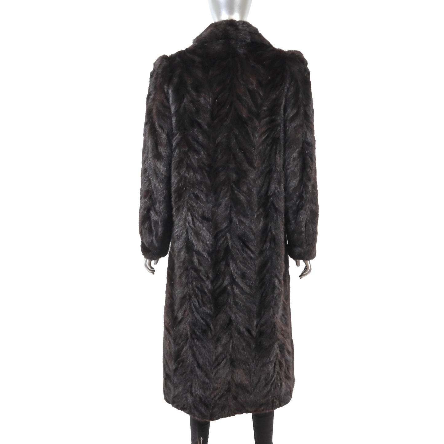 Dark Brown Section Mink Coat- Size M