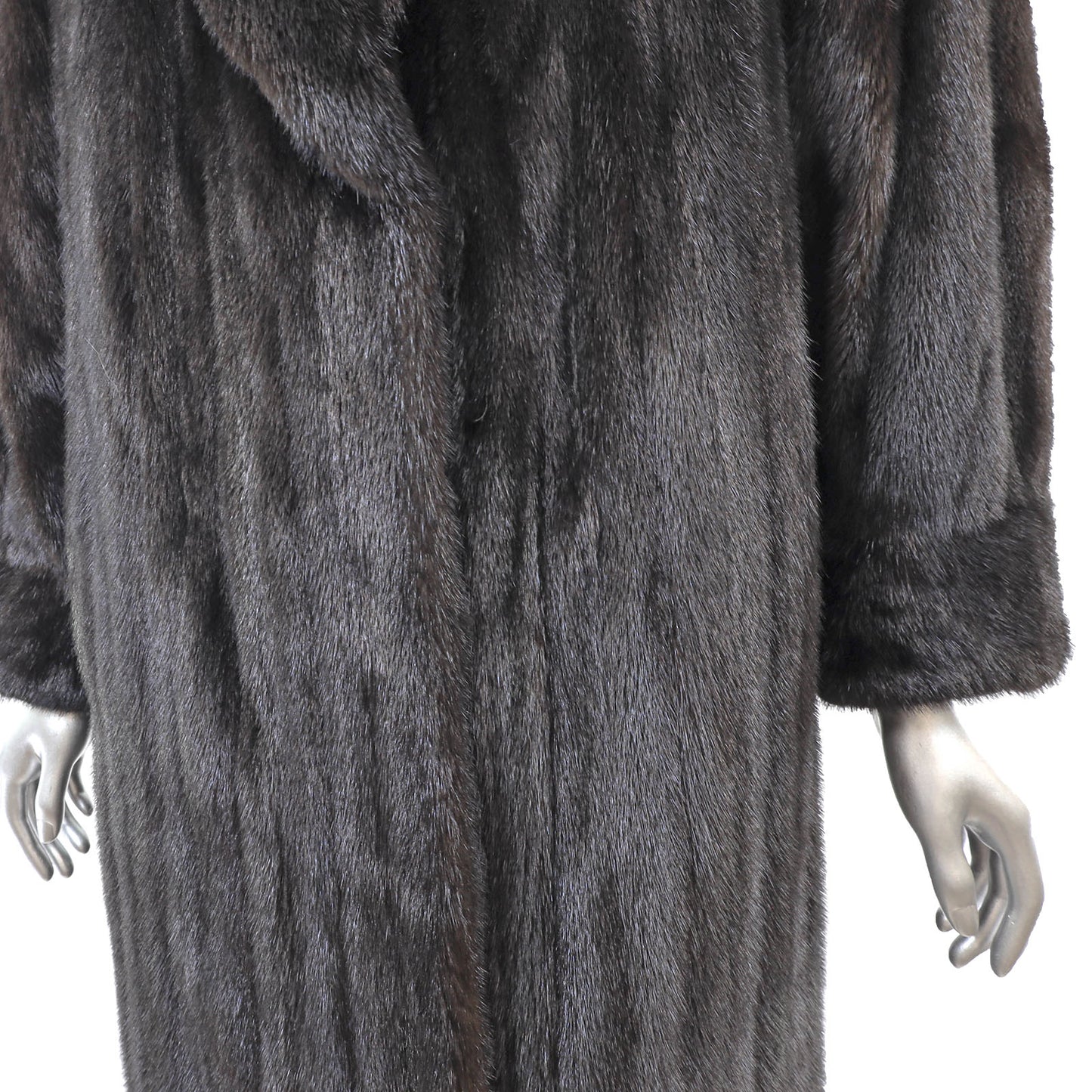 Black Mink Coat with Matching Hat- Size S